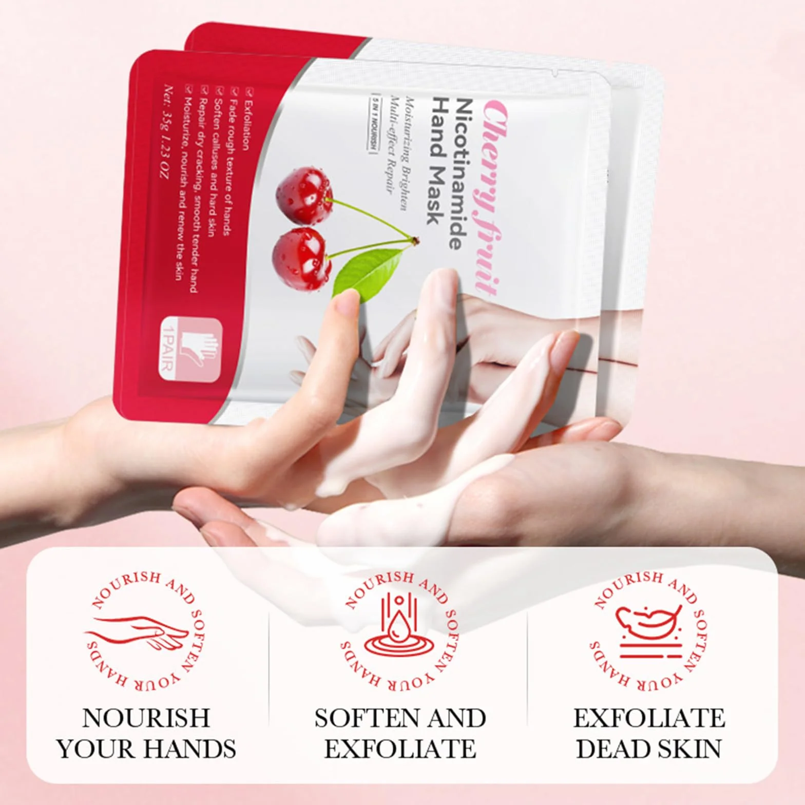 Masque Mains Hydratant 6 Paires Gants Soin Exfoliant Membrane Paume