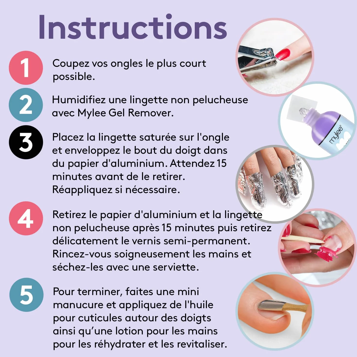 Mylee Dissolvant professionnel à l’acétone Prép et nettoyant 2x250ml UV LED