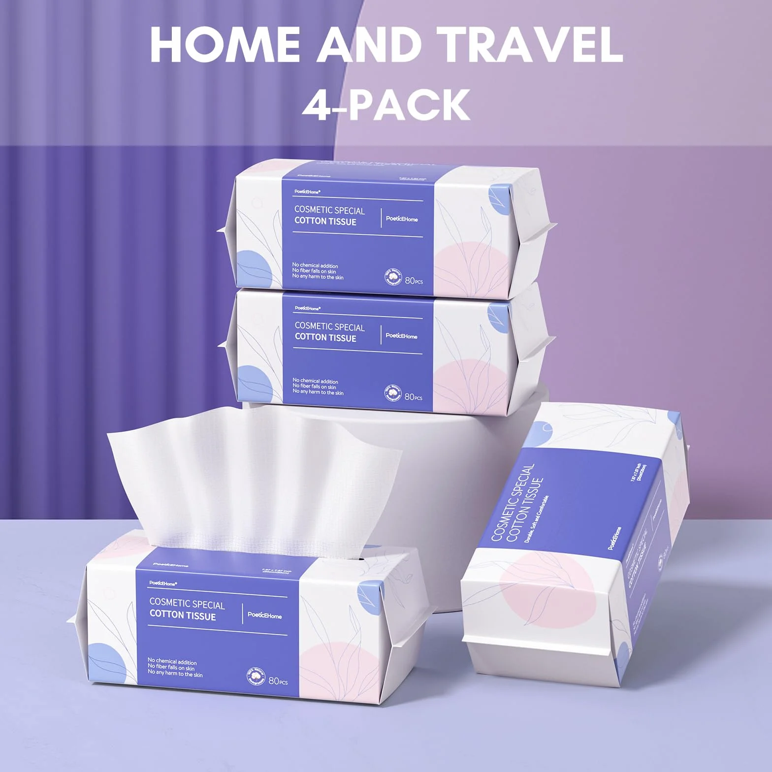 PoeticEHome Serviette jetable visage épais absorbant coton biodégradable lingettes sèches nettoyage démaquillage