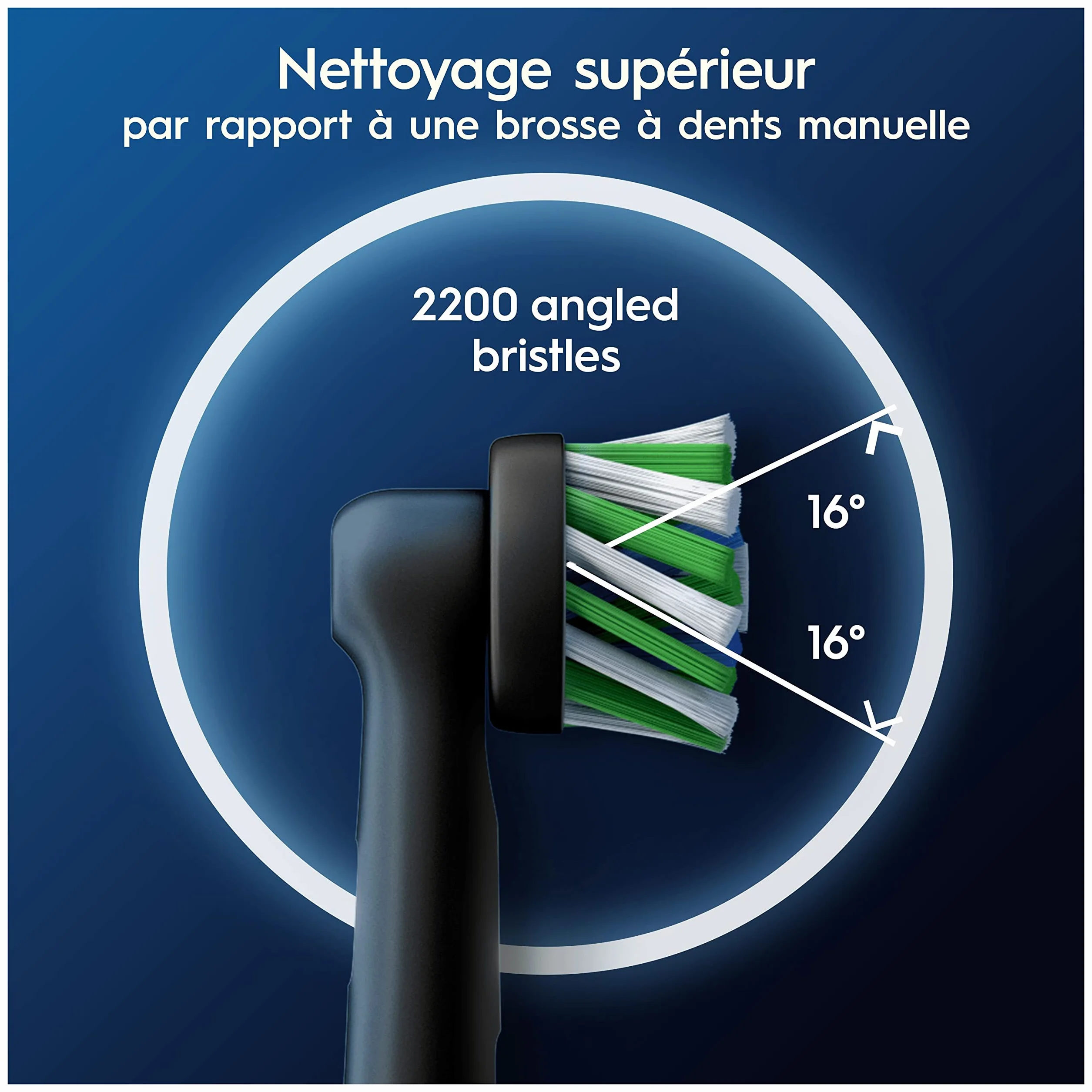 Oral-B Cross Action Brossettes de Rechange Lot de 4 Noires Recharges Brosse à Dents Électrique