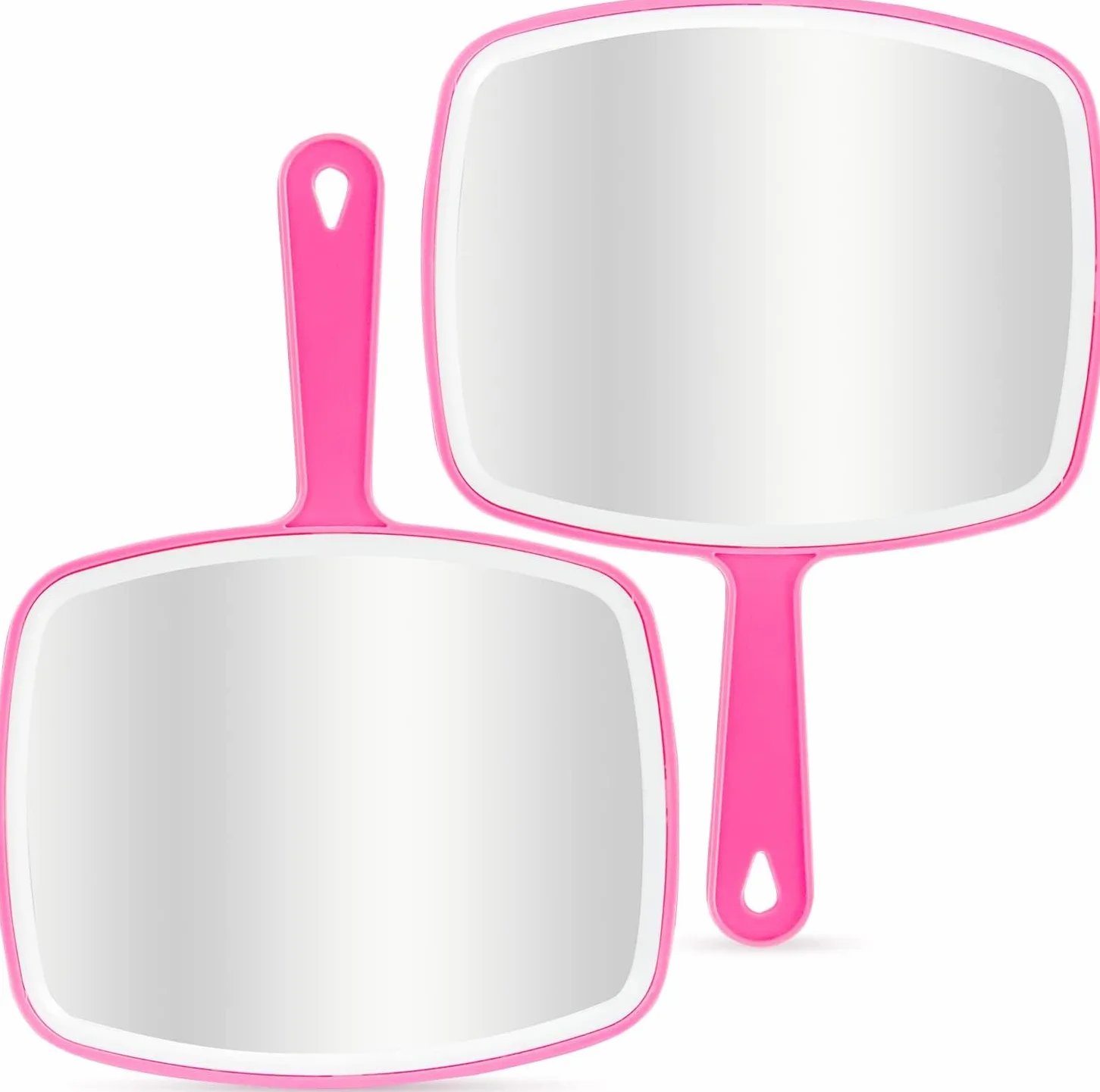 Miroir à Main Lot de 2 avec Poignée Rose 26.4 x 18.8 cm