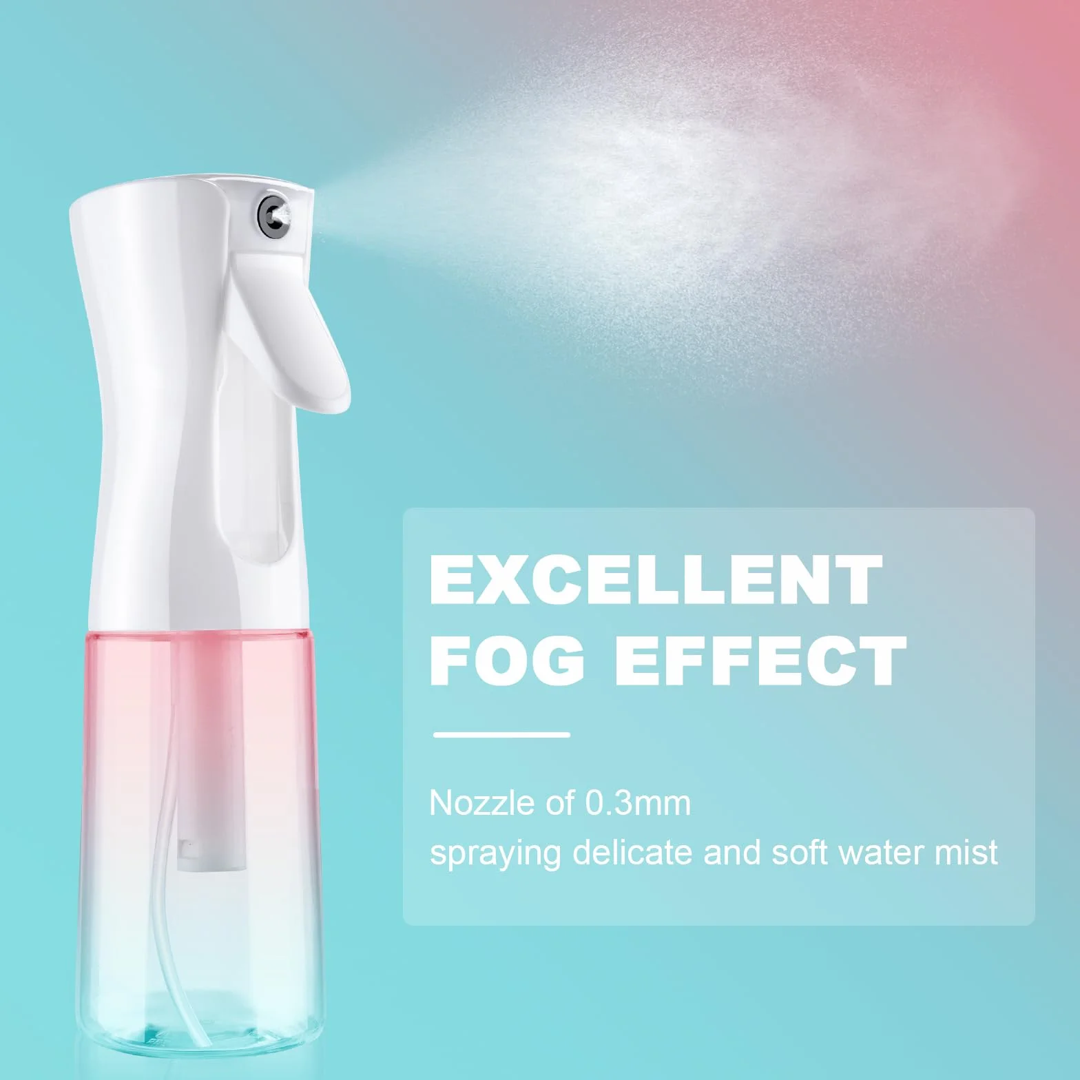 Bouteille de Vaporisateur pour Cheveux 200ml Rechargeable Vide Réutilisable Rose + Vert
