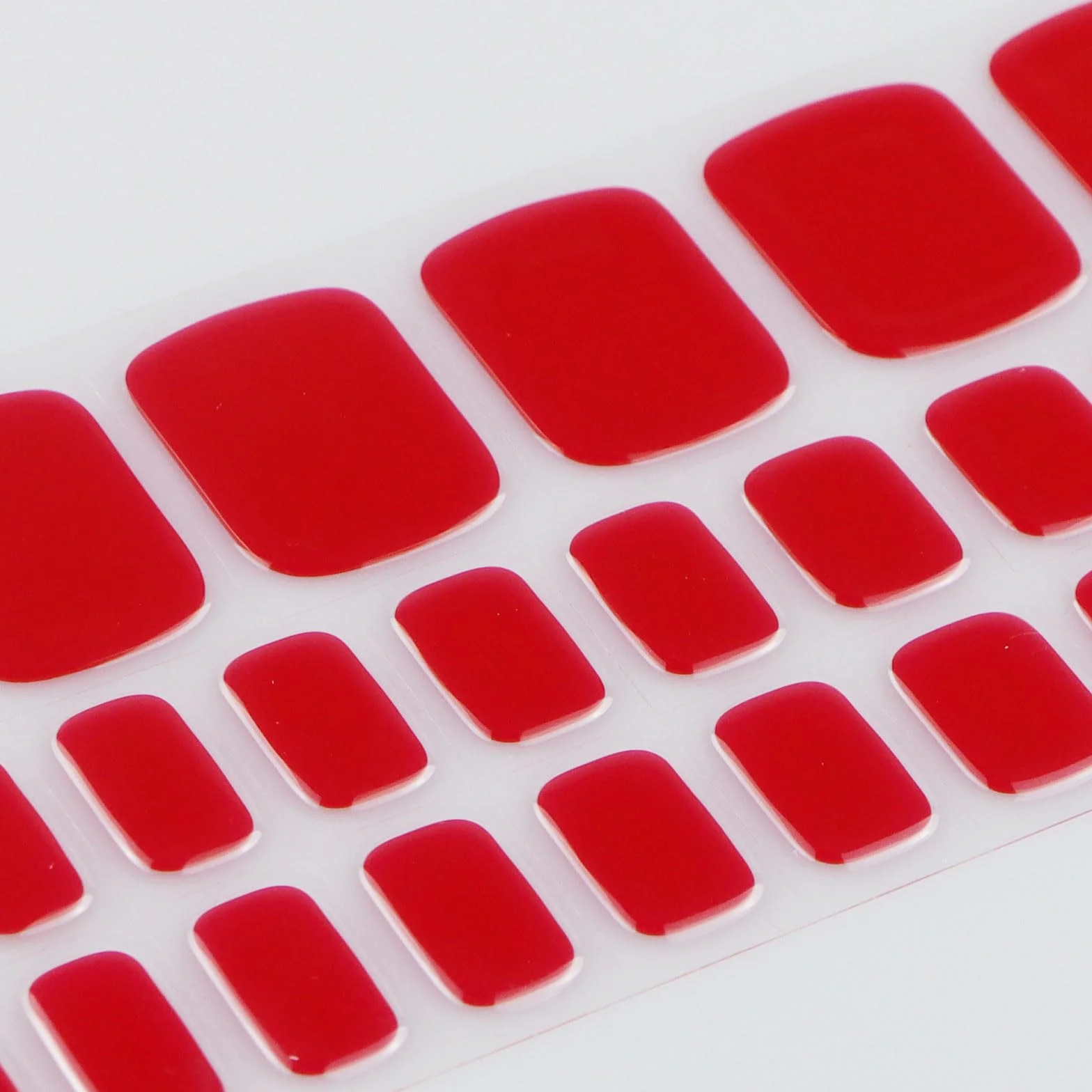 Gel Nail Stickers Orteil Rouge 32 Bandes Semi-durci UV Art Ongle Manucure