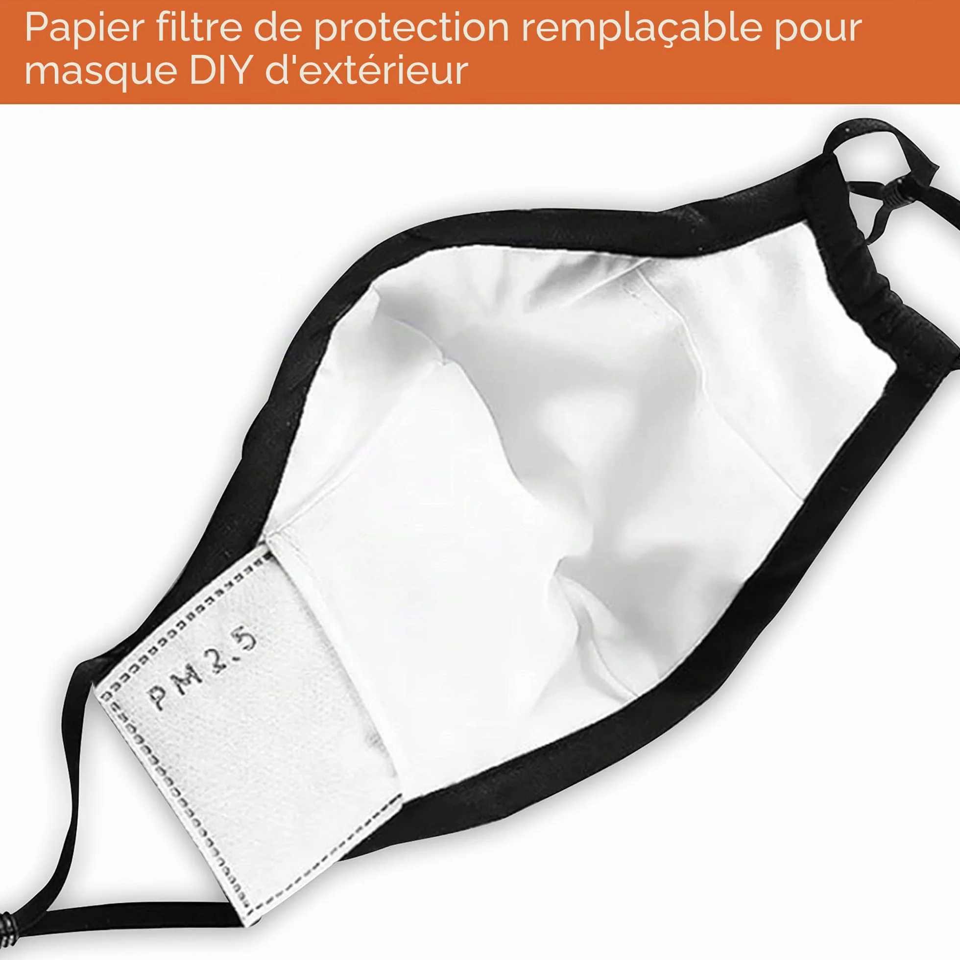 Lot de 50 filtres à charbon actif 5 couches P-M 2,5 remplaçables