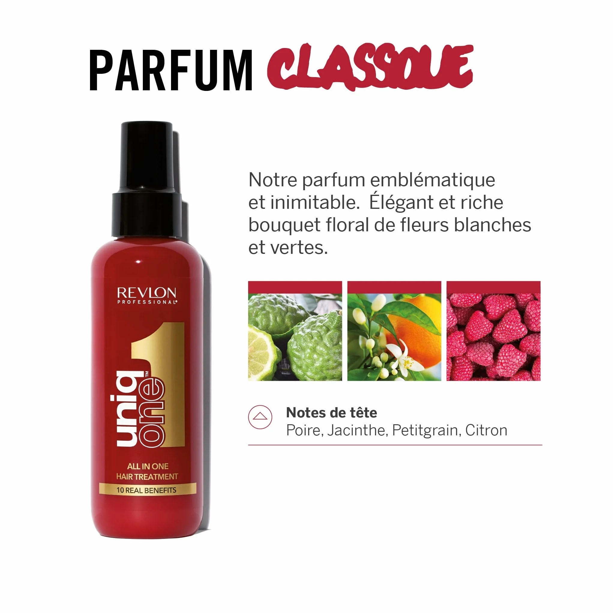 Revlon Professional UniqOne Masque en Spray Sans Rinçage 150 ml Soin Cheveux Nourrissant Réparateur Vegan