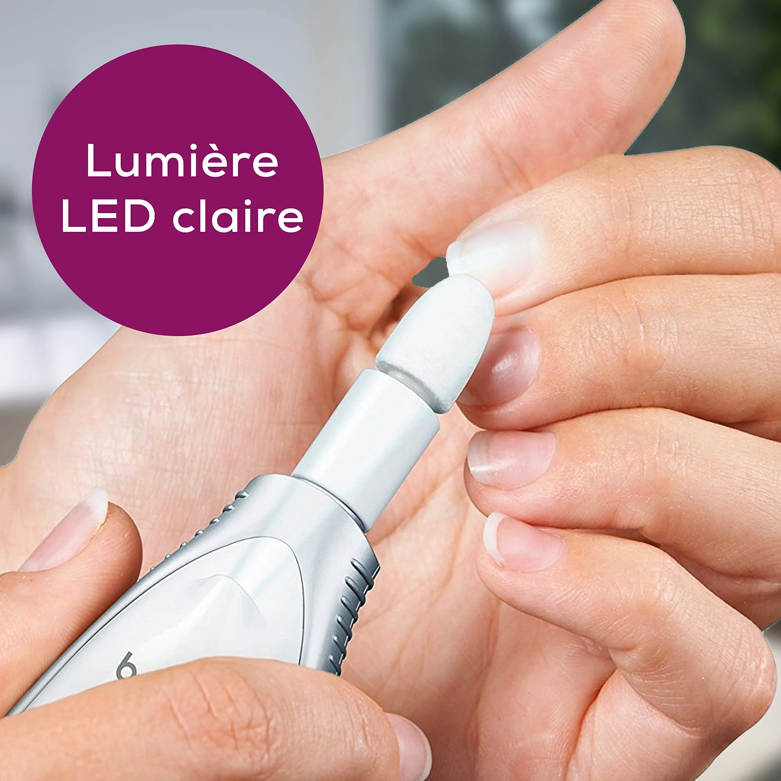Beurer MP 41 Ponceuse électrique pour ongles, manucure pédicure professionnelle, 7 accessoires, lumière LED, pochette de rangement