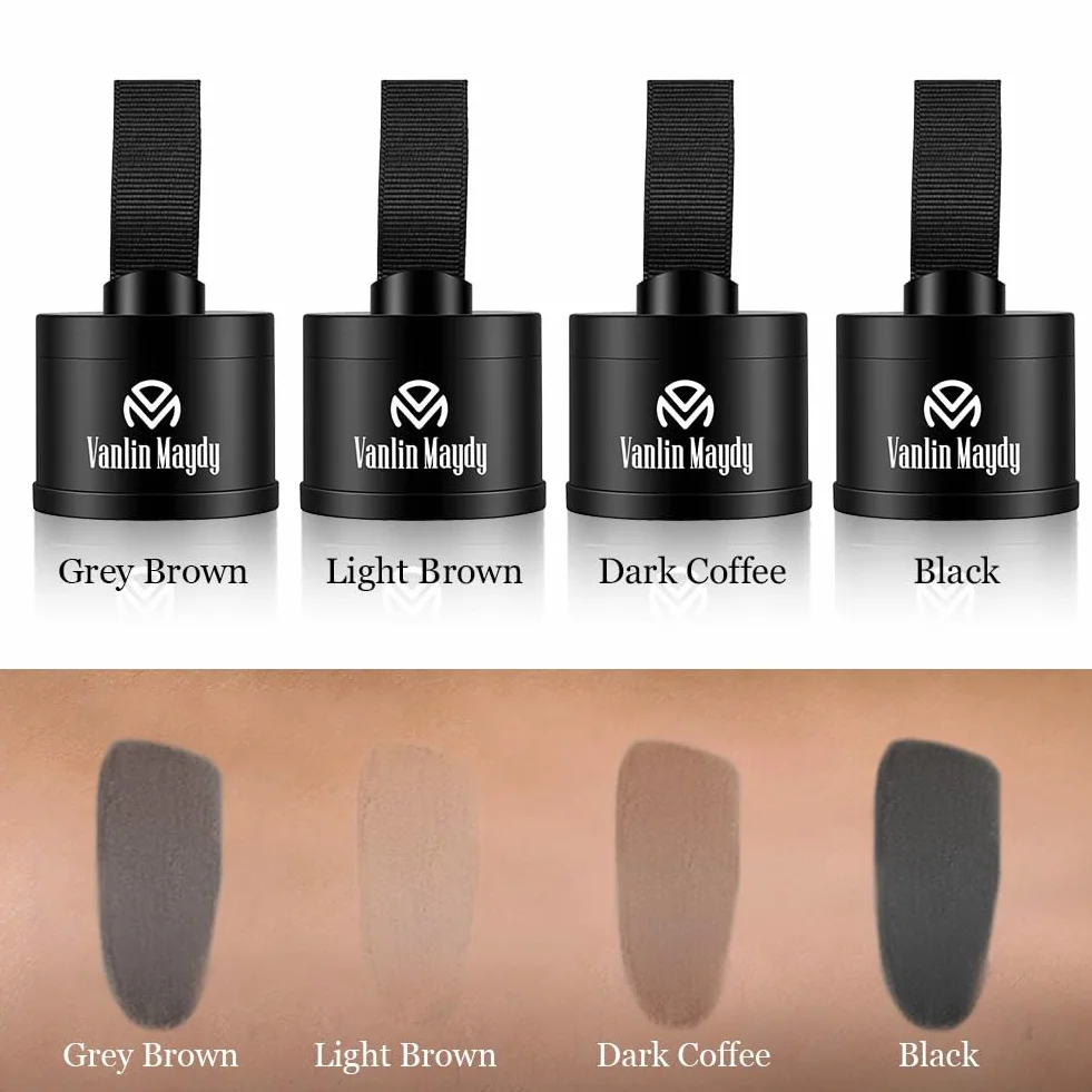 Poudre de Retouche Racines Cheveux 4g, Brun Grisâtre, Résistante à l'Eau, Cache les Zones Clairsemées