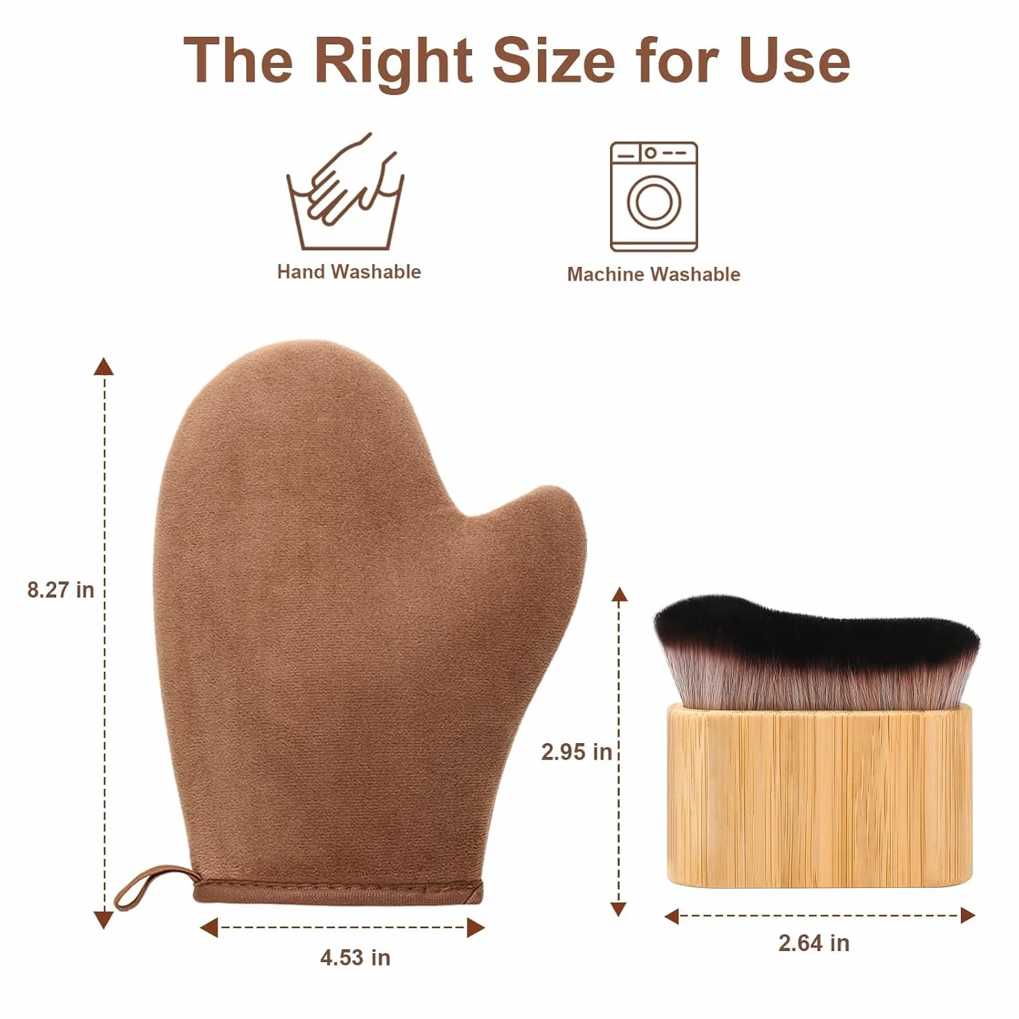 Gant et Brosse autobronzant Corps et Visage 2 en 1 Applicateur