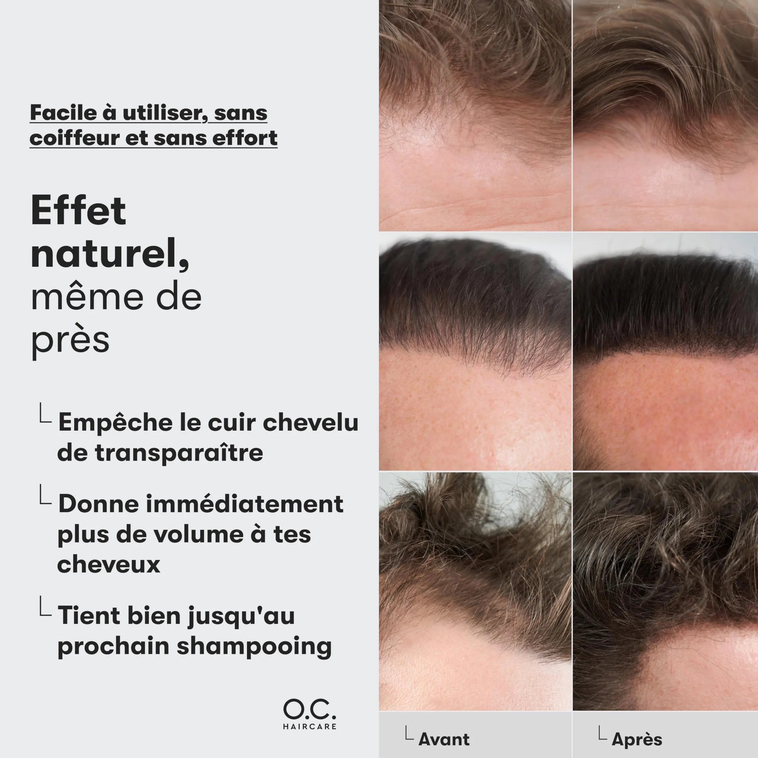 O.C. HAIRCARE Poudre épaississante pour cheveux - 9 couleurs - Recommandé par les grands salons