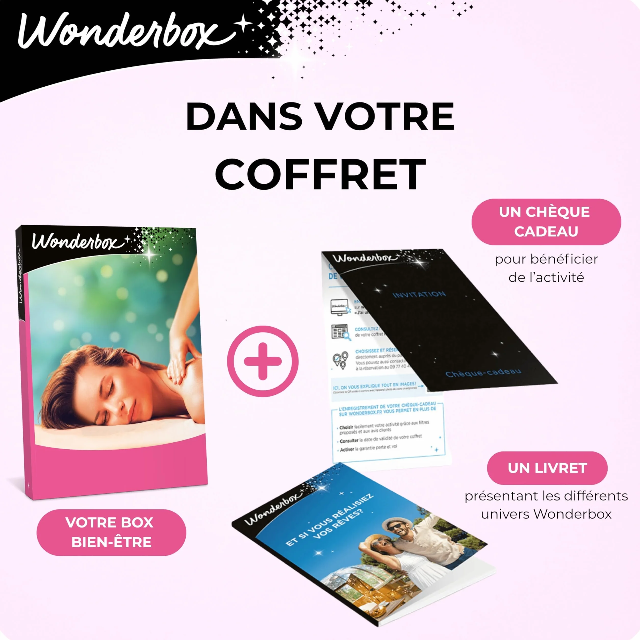 Wonderbox Coffret Cadeau Invitation au Bien Être 5000 Soins du Visage Gommage aux Agrumes Beauté des Mains Accès au Spa pour 1 Personne
