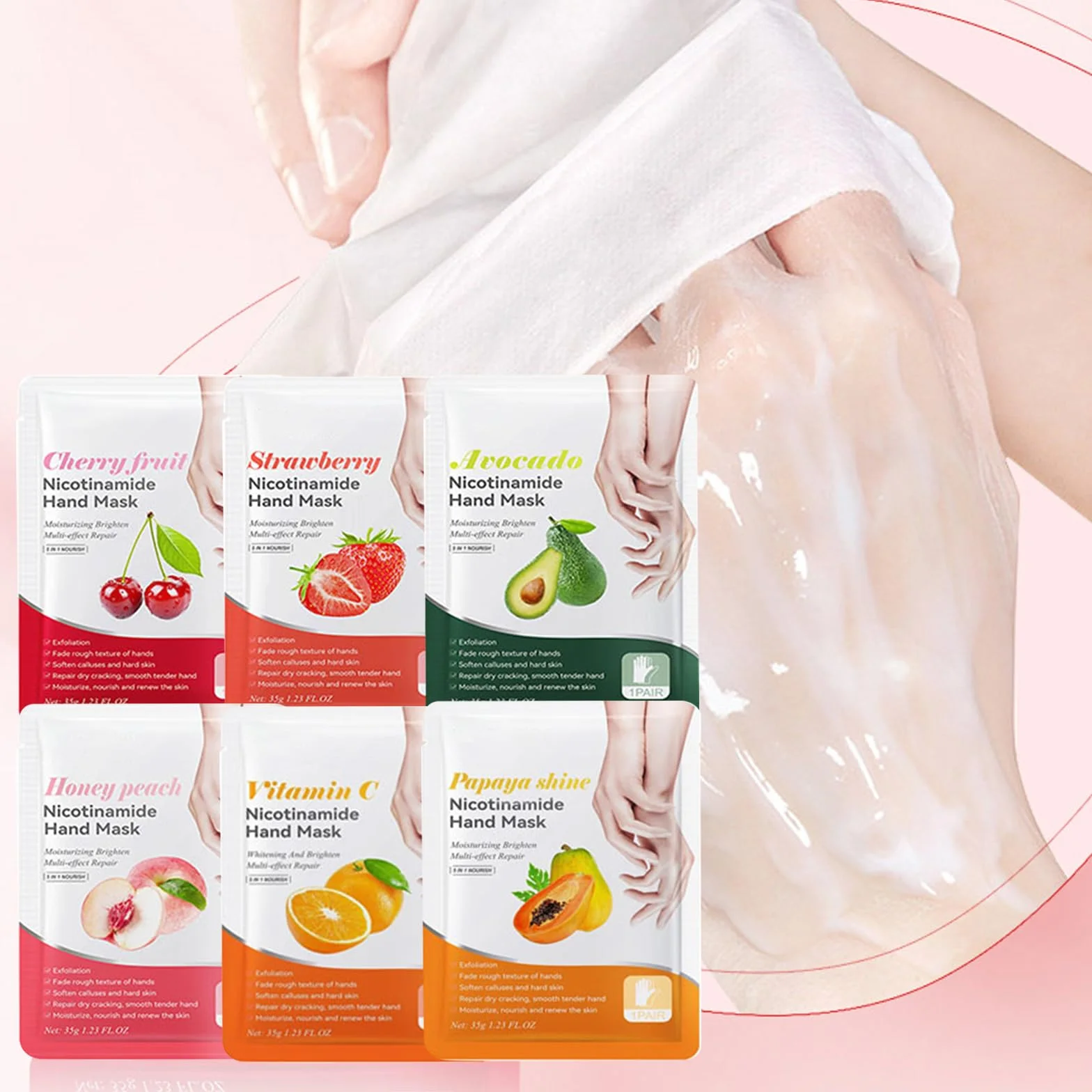 Masque Mains Hydratant 6 Paires Gants Soin Exfoliant Membrane Paume