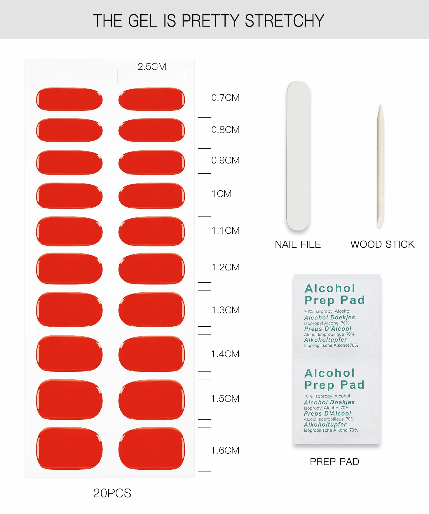 Autocollant Ongles Gel UV Rouge Semi-durci Nail Art Manucure