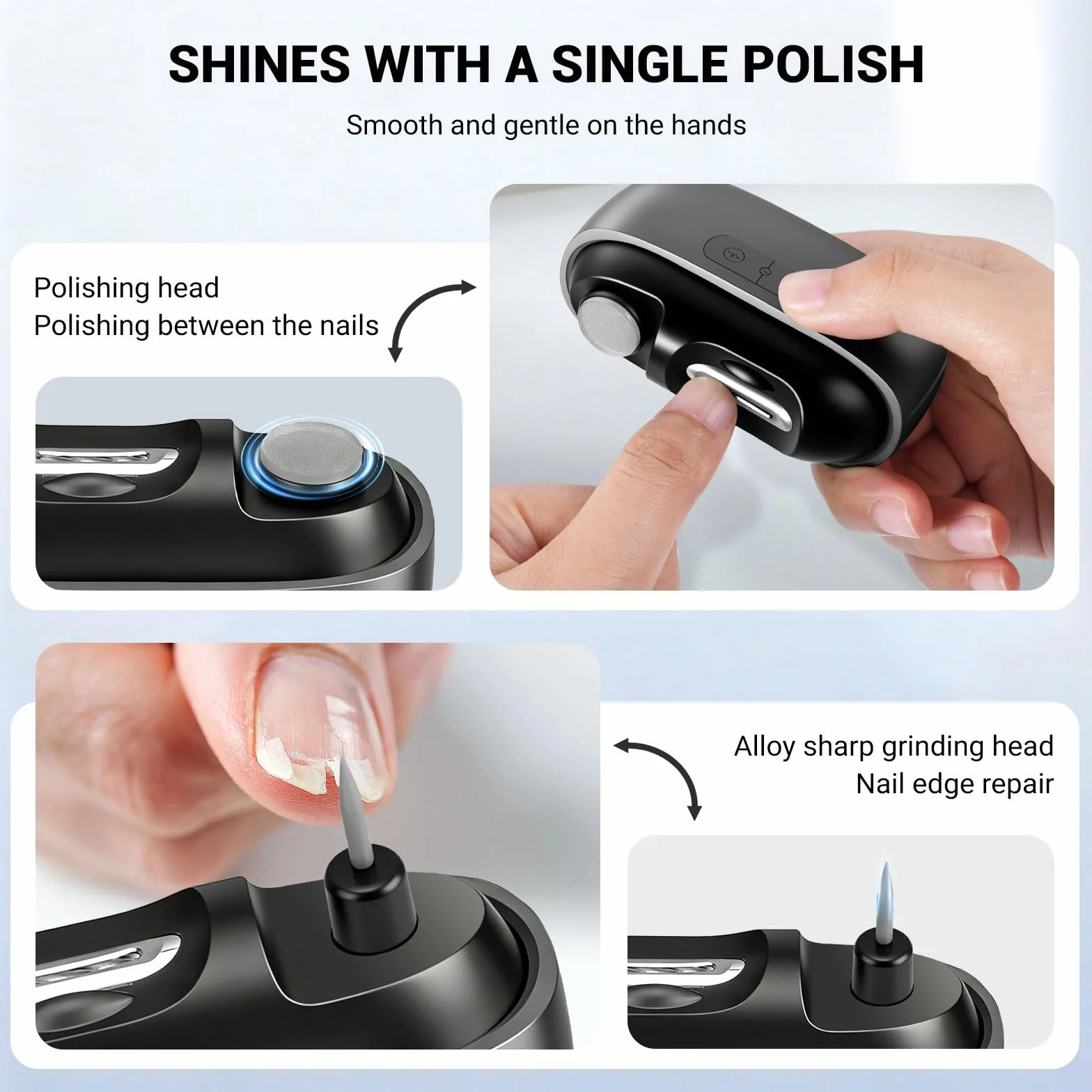 2026 3 en 1 Coupe Ongle Electrique pour Personnes Âgées, Coupe Ongle Rechargeable avec LED pour Ongles Durs/Épais, Silencieux et Sans Douleur, Sicher für Alle Altersgruppen