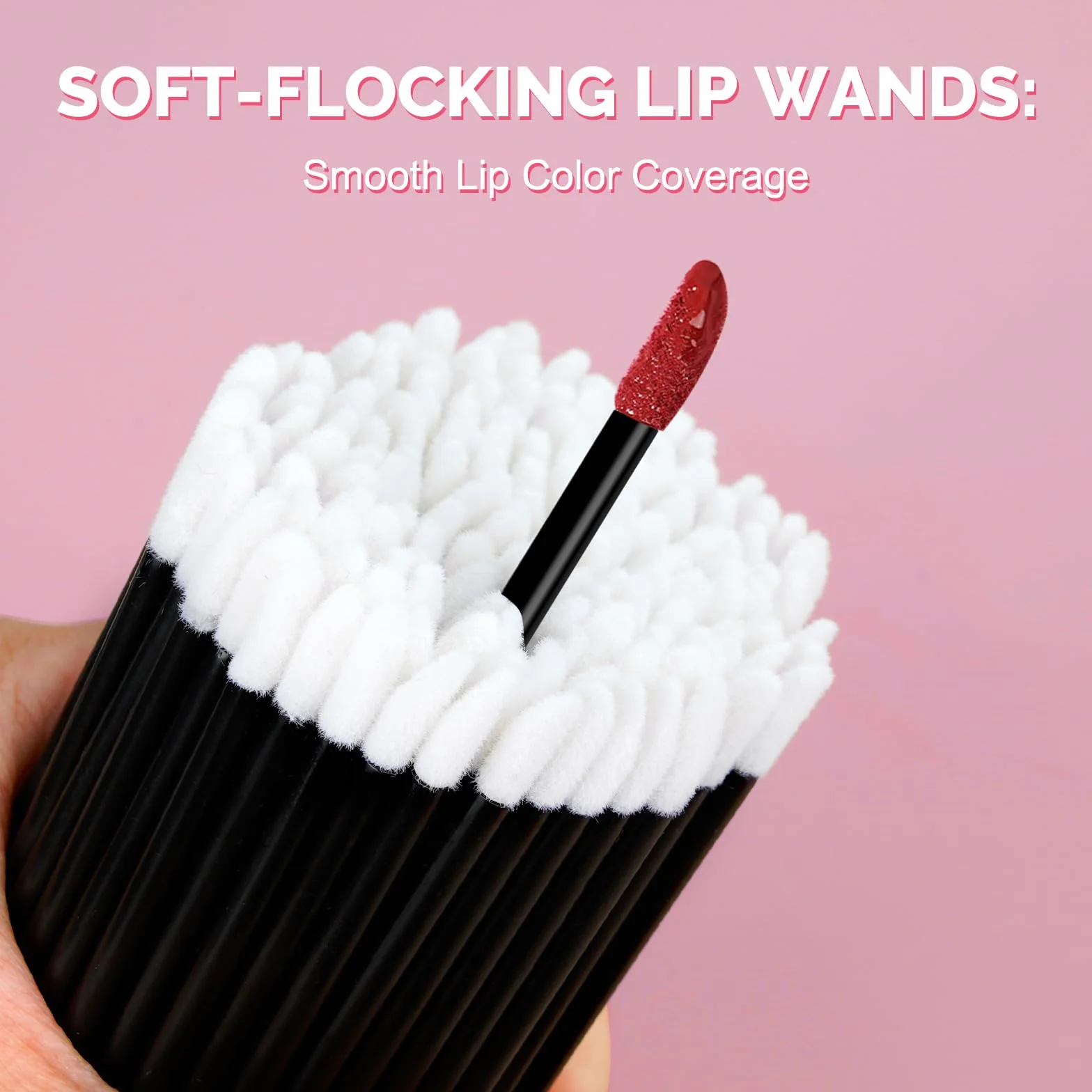 Pinceaux Lèvre Jetables 300 Pièces, Applicateur Rouge à Lèvres Batonnet Brosse, pour Maquillage et Esthétique (Noir)