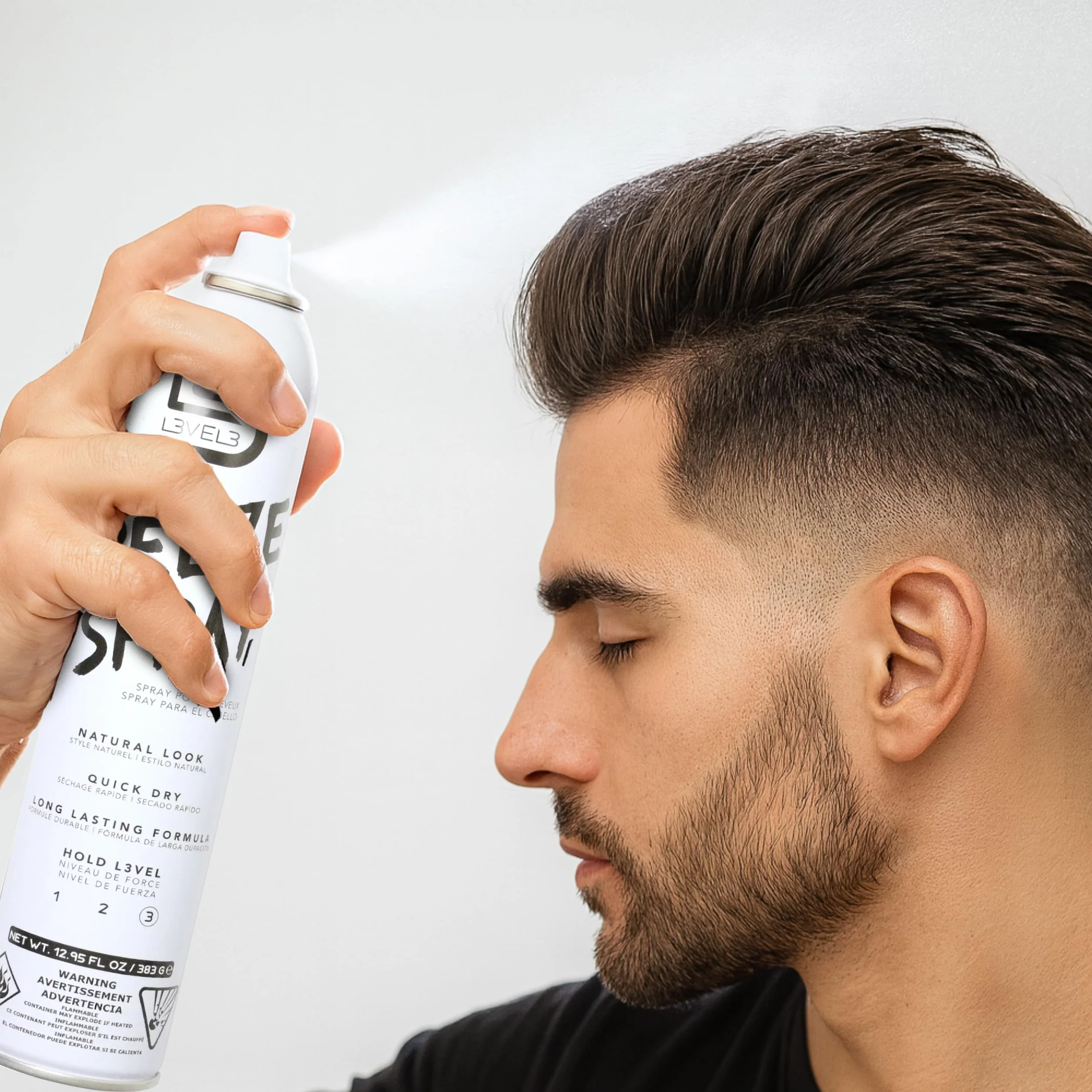 L3 Spray pour cheveux Level 3 - Longue durée et forte - 400 ml