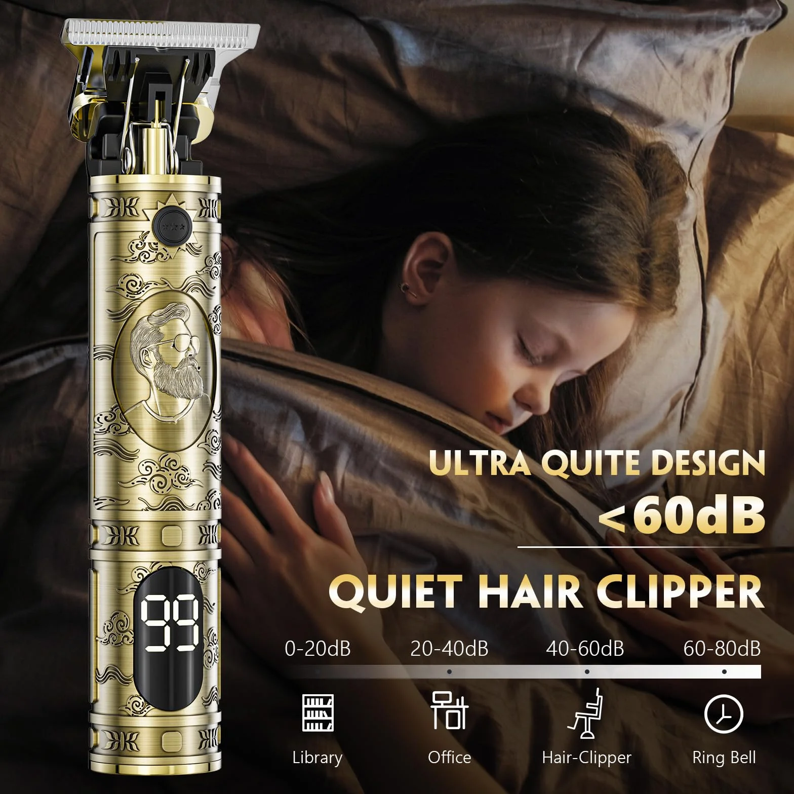 Tondeuse Cheveux Hommes Professionnelle avec Écran LED T Zéro écart