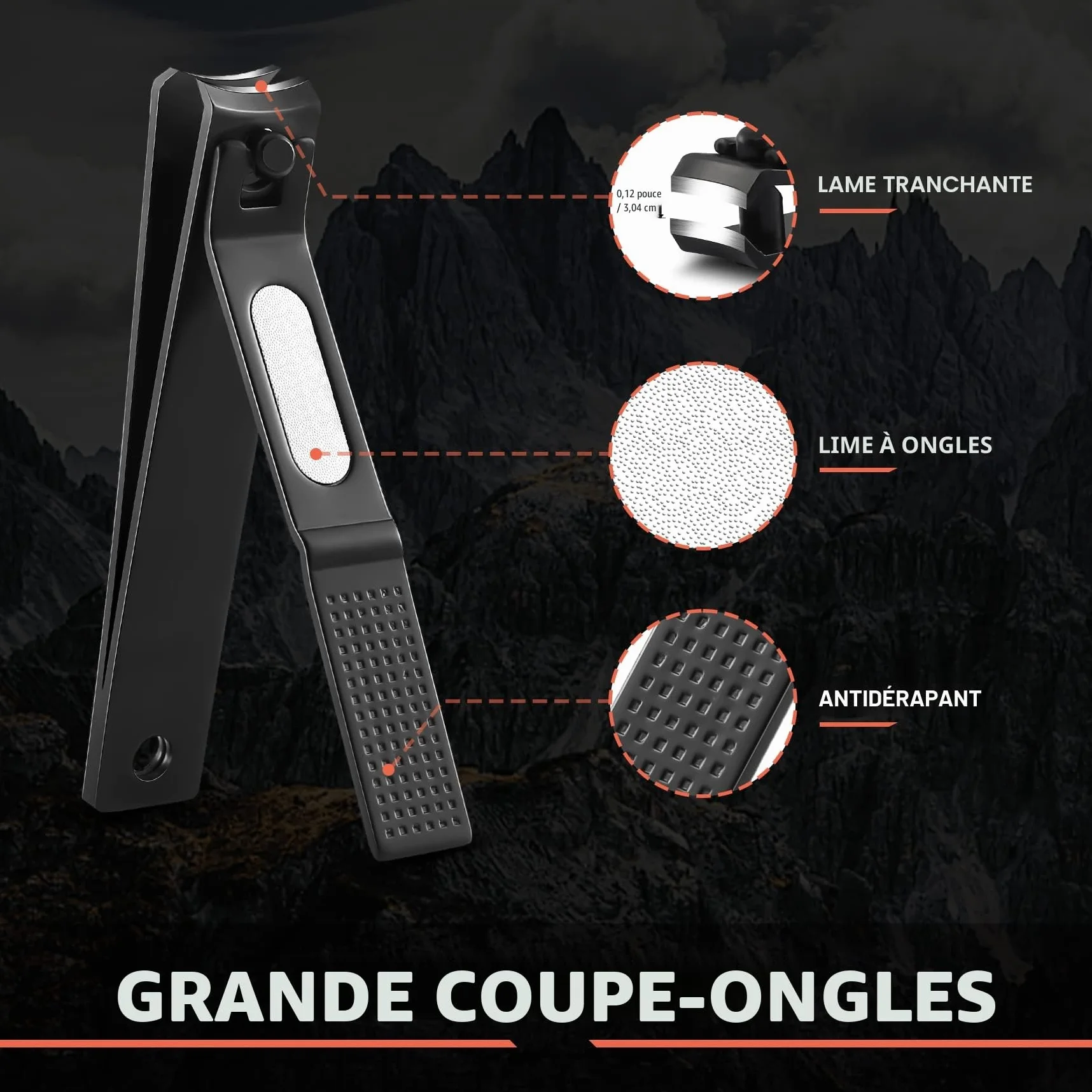 BEZOX Lot de 2 Coupe-Ongles Acier Inoxydable Tranchant Robuste