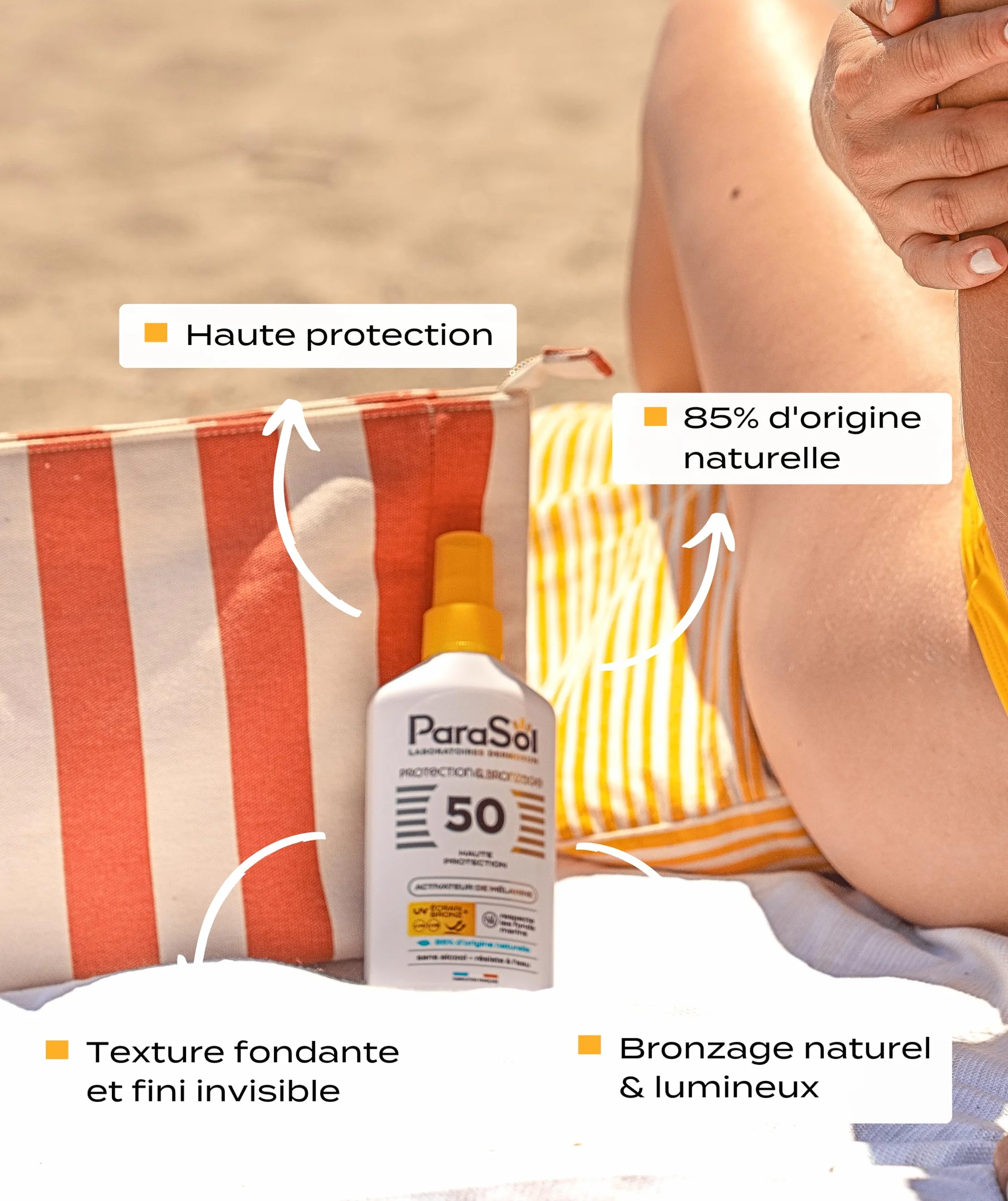 ParaSol Protection & Bronzage FPS 50 Soin solaire visage corps haute protection UVA/UVB Résistant eau Fabriqué France