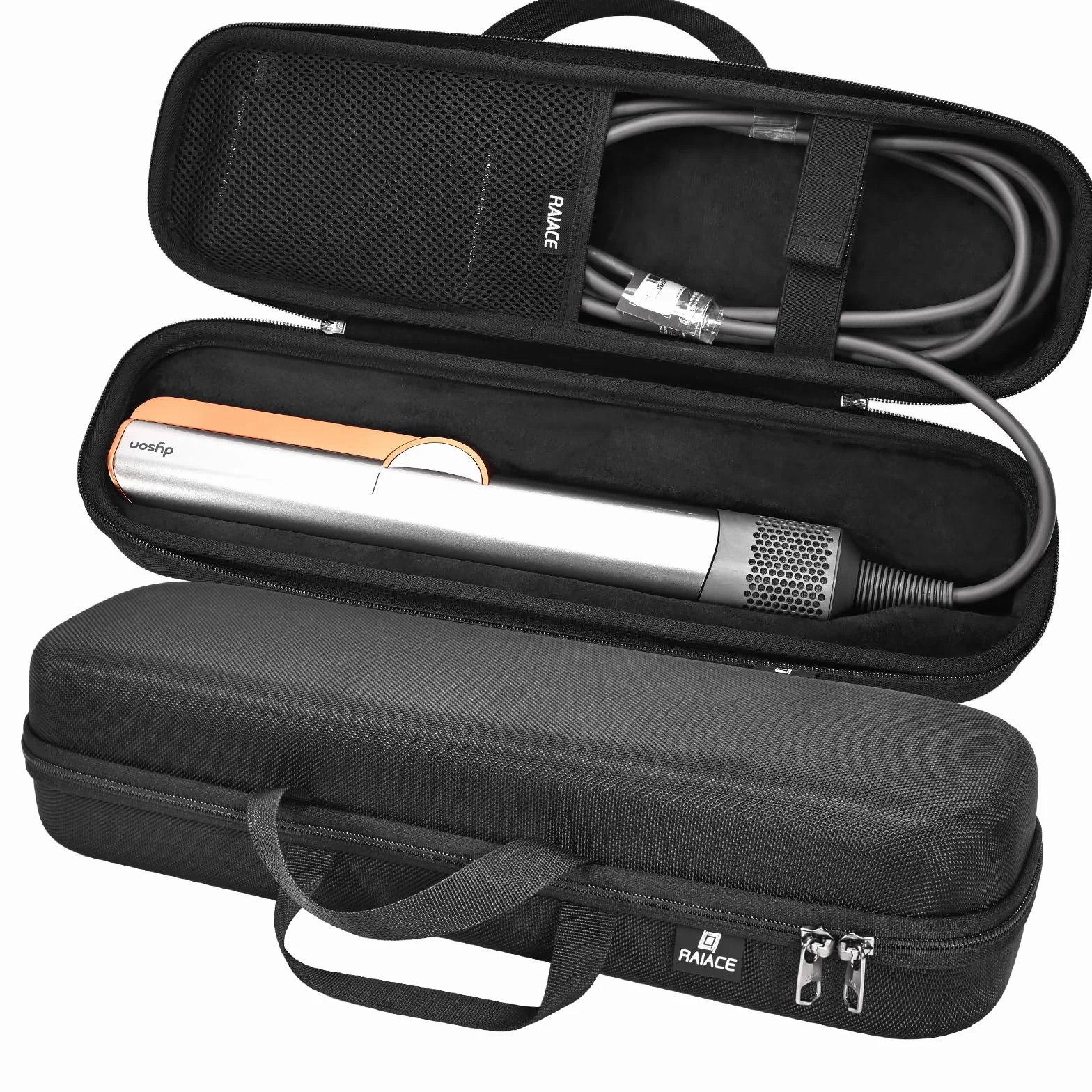 RAIACE Étui de Transport Rigide Compatible avec Le lisseur Dyson AirStrait, Sac de Rangement de Voyage. (à Vendre Uniquement l'étui) - Noir