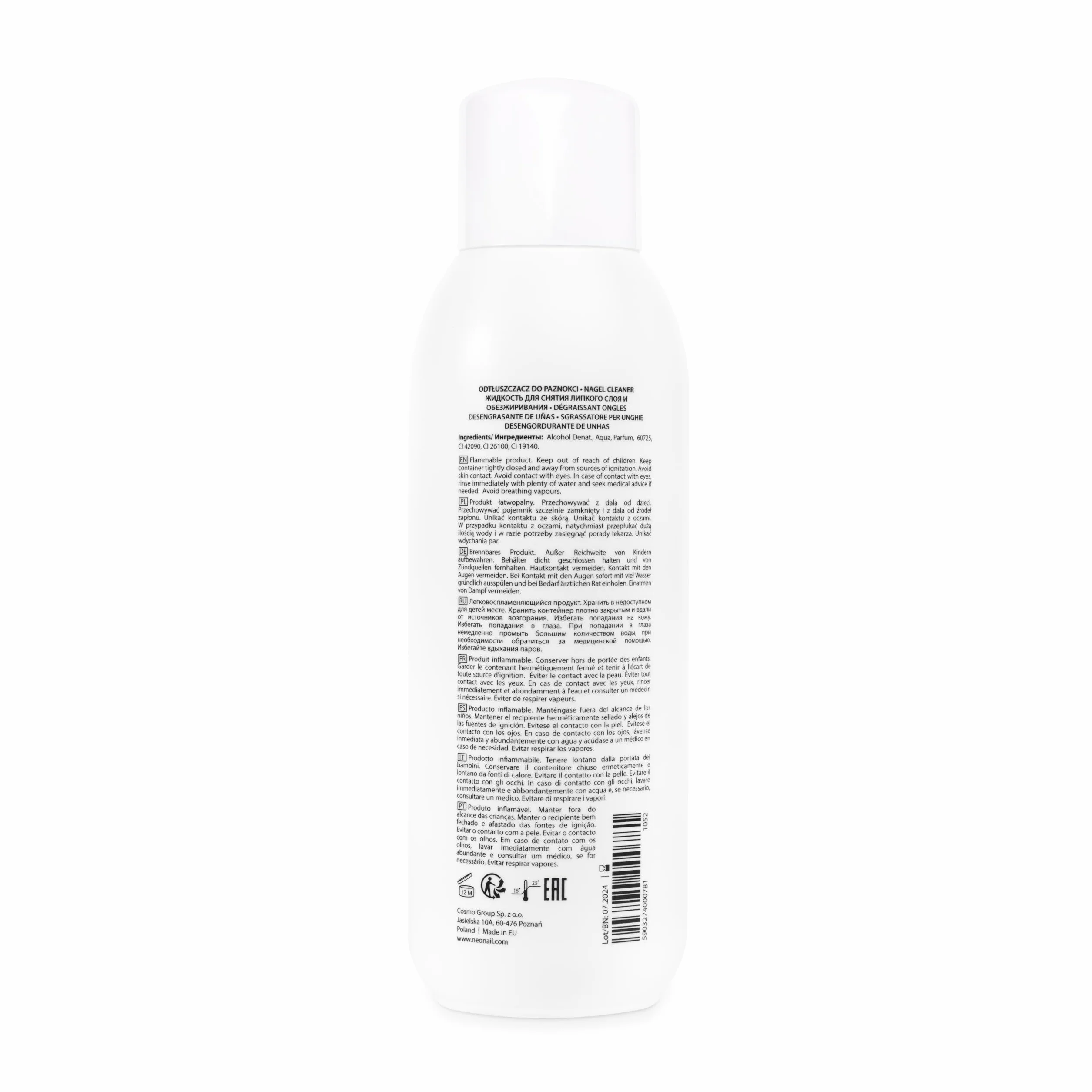 NÉONAIL Nail Cleaner 500 ml - Nettoyeur d'ongles Gel UV - Dégraisseur d'ongles