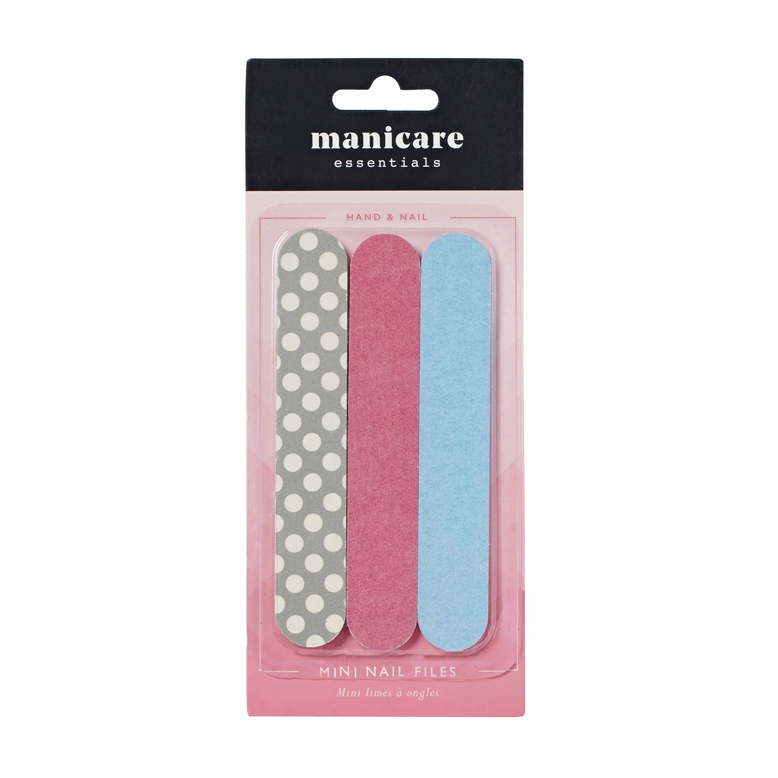 Manicare Lot de 3 petites limes émeri pour ongles grain moyen double face manucure pédicure