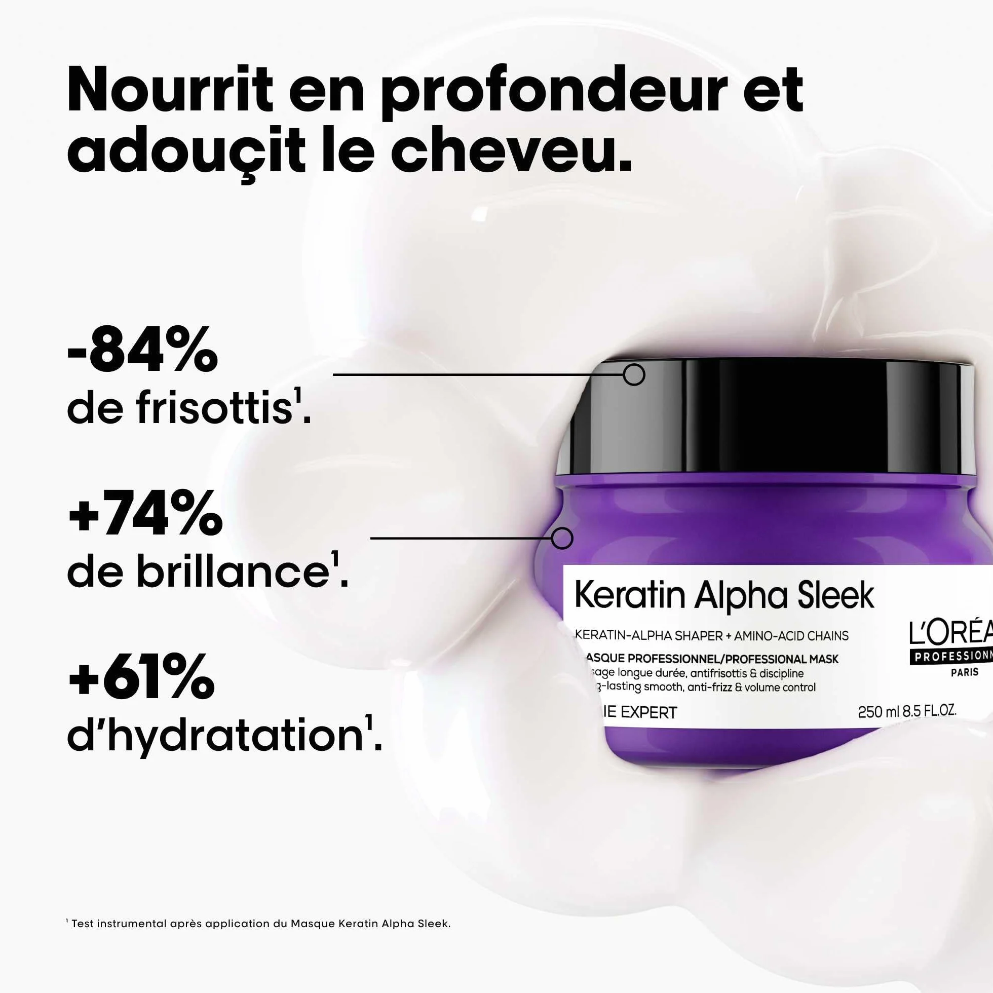 L'OREAL PROFESSIONNEL Masque Cheveux Disciplinant Keratin Alpha Sleek 250 ml
