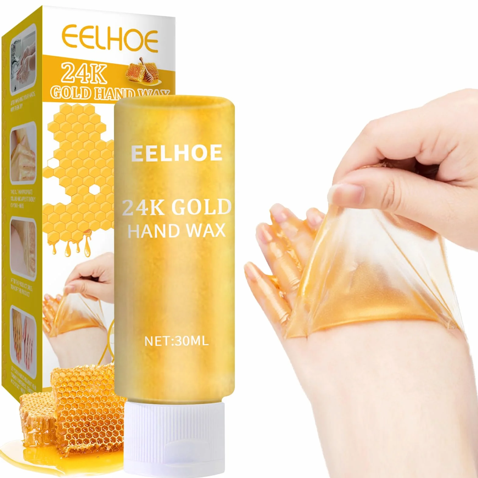 Honey Hand Mask, 24k Gold Hand Mask, Peeling Hand Mask, Hydratant Réparation