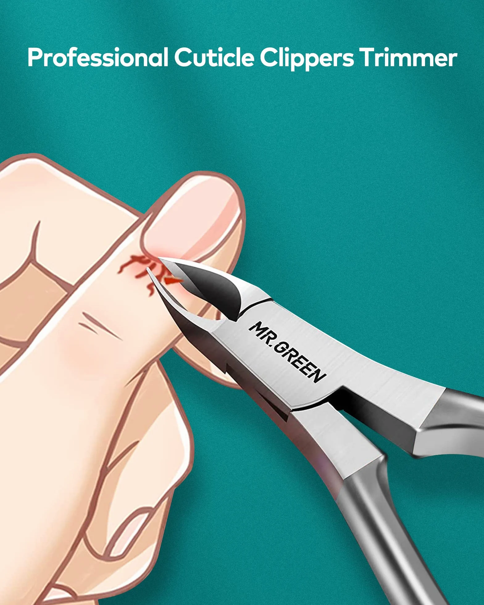 Coupe-cuticules avec repousse-cuticules, pince à cuticules professionnelle en acier inoxydable, outils de pédicure et de manucure pour ongles des mains et des orteils