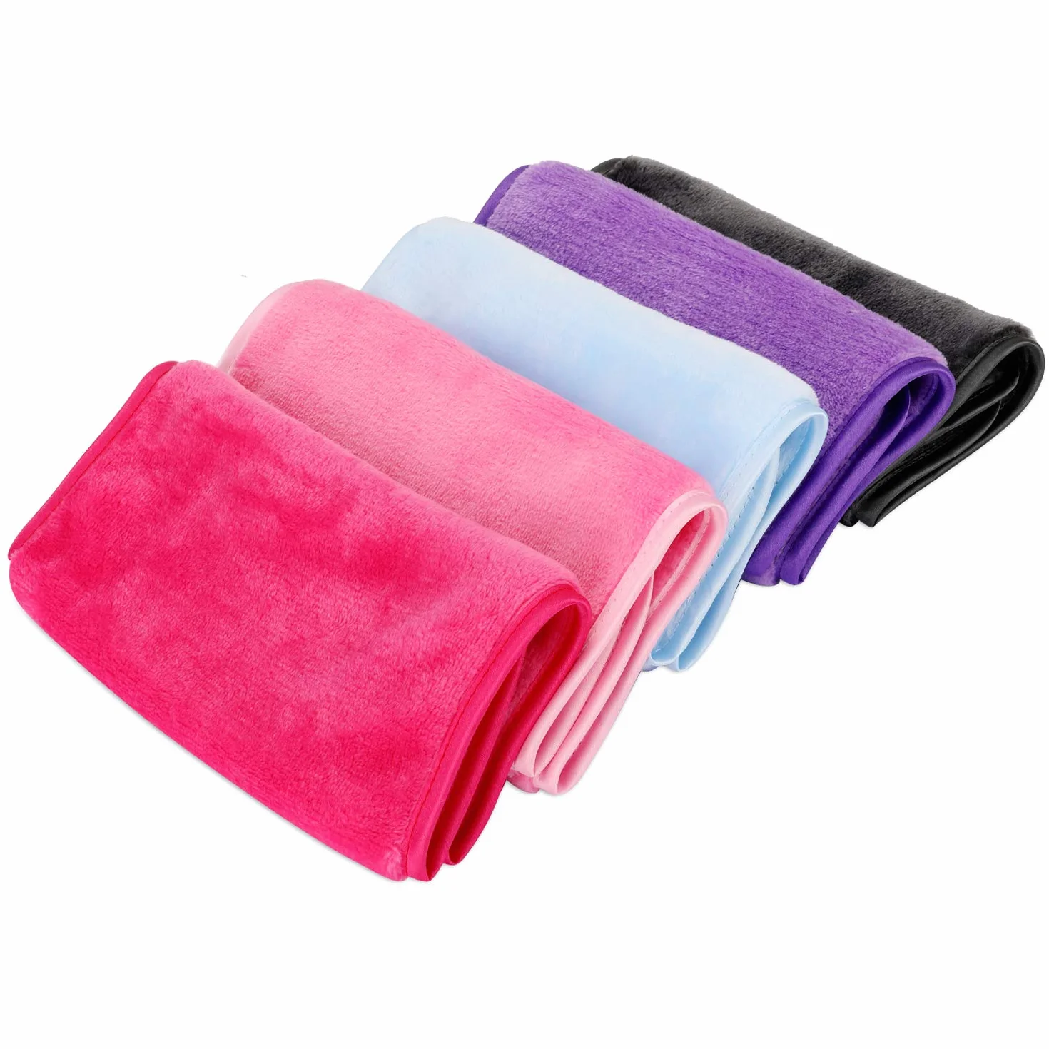 Chiffon Démaquillant Réutilisable en Microfibre, 5 Pièces, Tampons de Visage Lavables et Absorbants