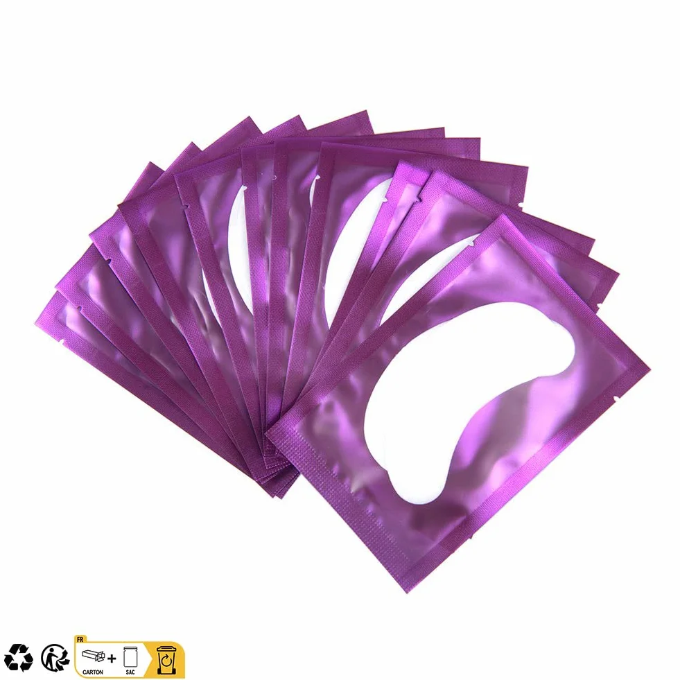 Patchs Pour Extensions de Cils Non Pelucheux Gel Yeux Masque Beauté Outil (Violet)