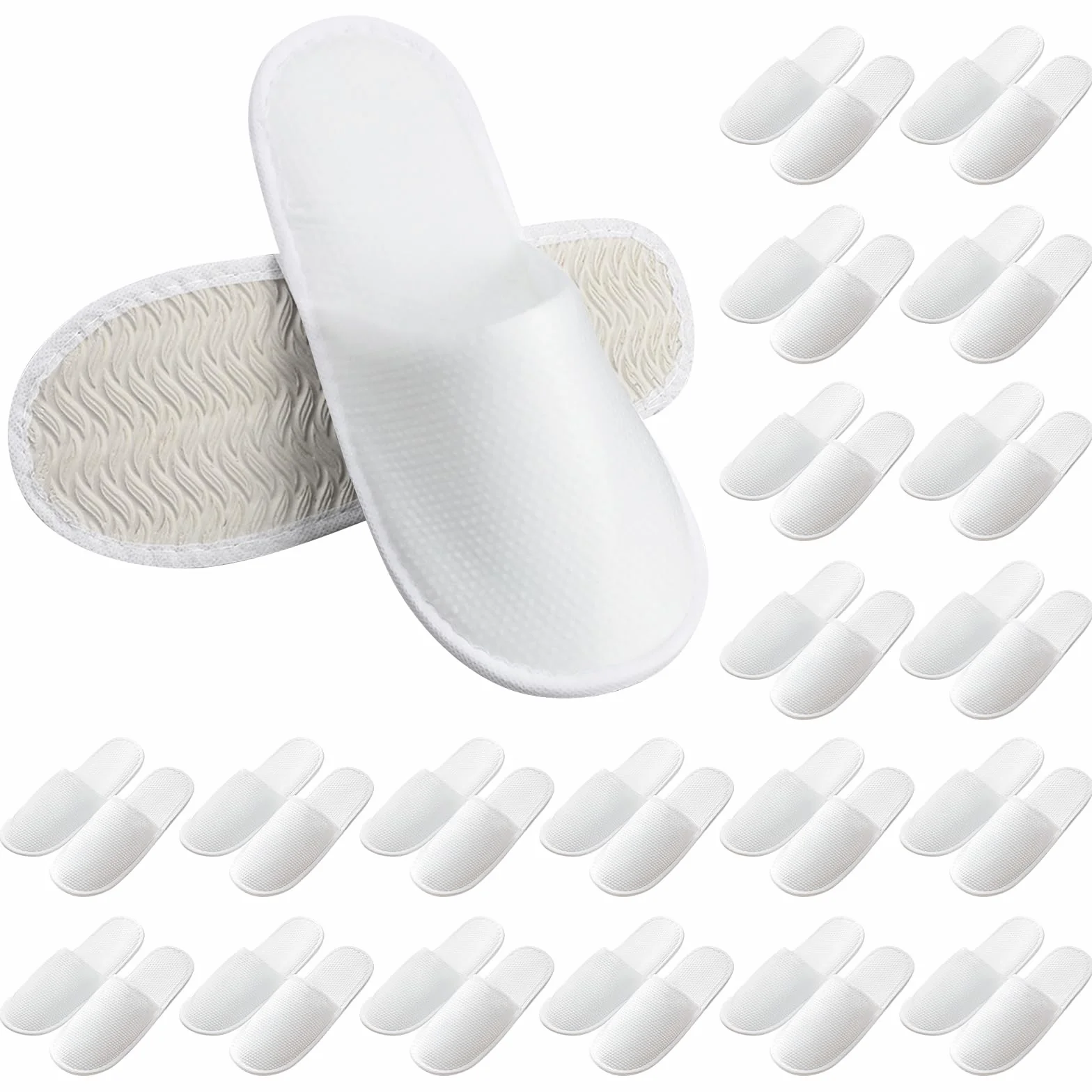 PORFOYO 20 Pièces Pantoufles D'hôtel, 5 Mm Paires De Pantoufles Portatives, Chausson Spa Hotel Lavable, Pour Hôtels Et Spa Maison Voyage
