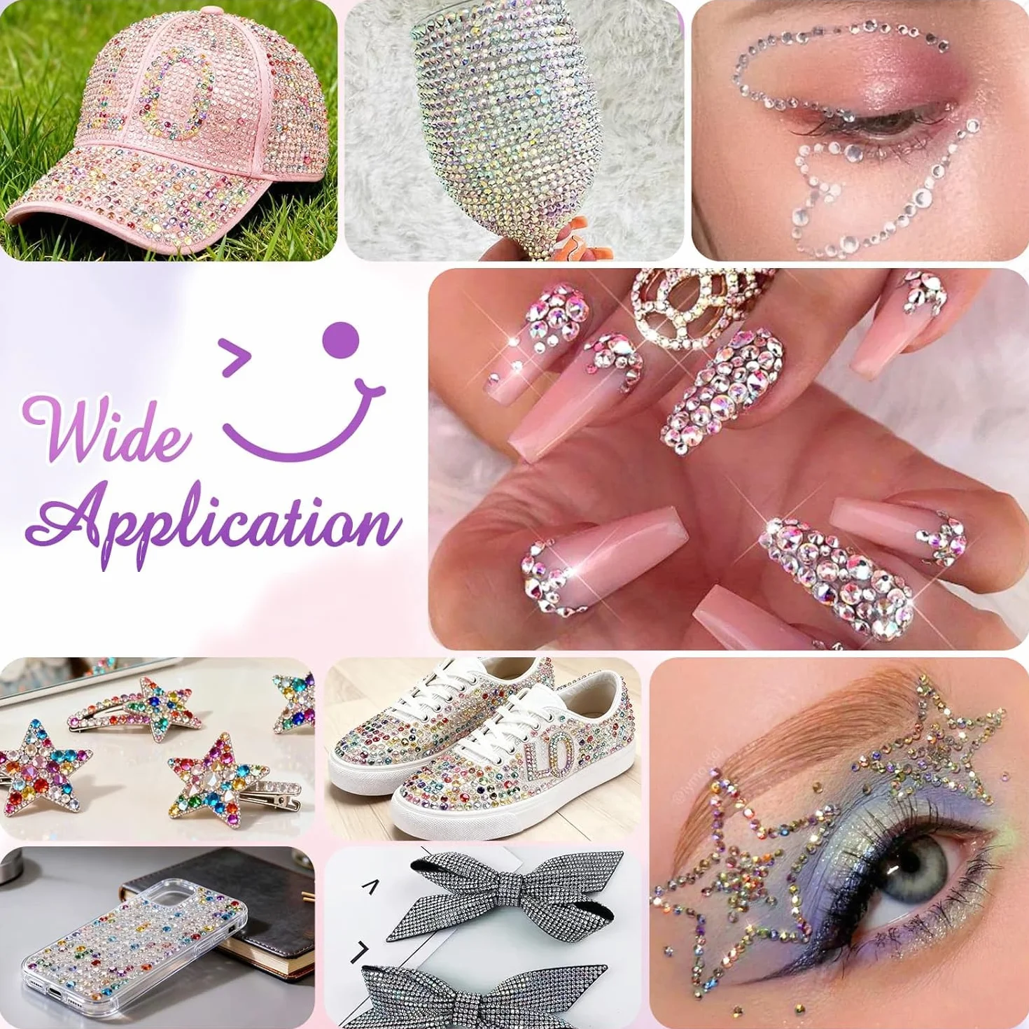 Bedazzling Kit 32 000 Pièces Strass 3mm Dos Plat avec Pince à épiler et Stylo pour Vêtements