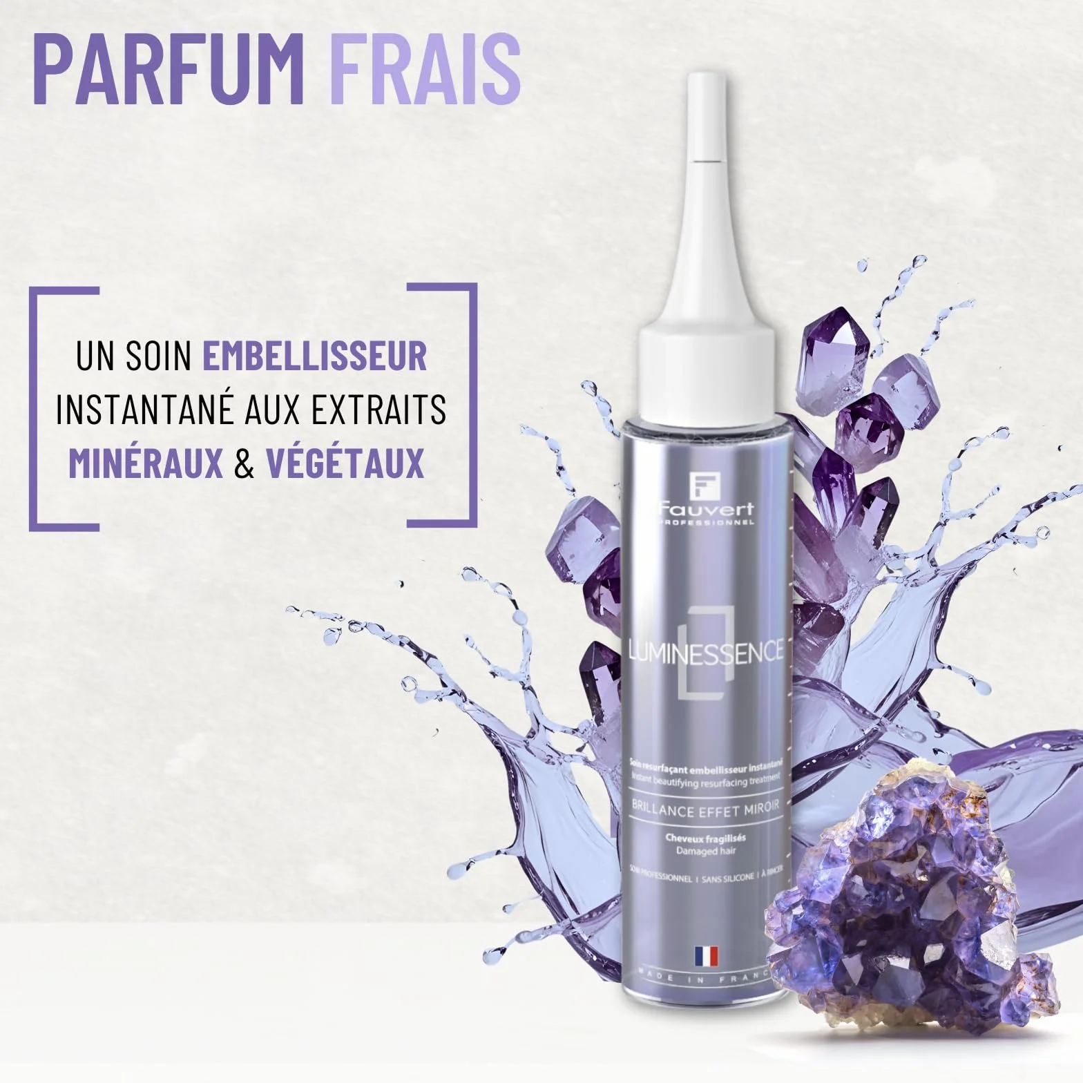 Fauvert Professionnel Luminessence Soin Concentré Resurfacant Embillisseur Instantané Lustrant Intensif à Rincer Cheveux Fragilisés 100 ml