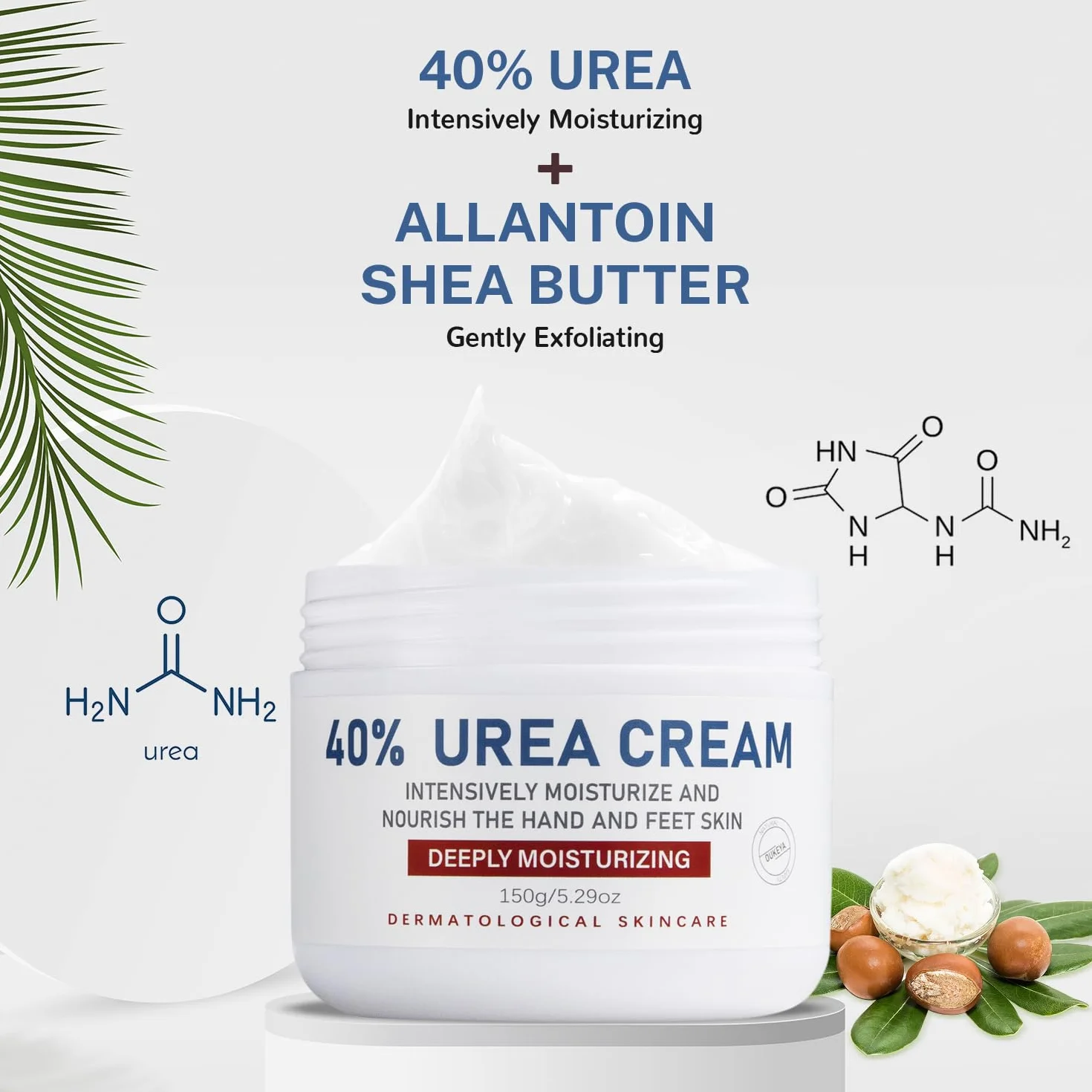 OUKEYA Crème d'Uree 40% Réparatrice Hydratante Mains Pieds Crevasses Gerçures Engelures Soins Intenses Nourrissante Corps