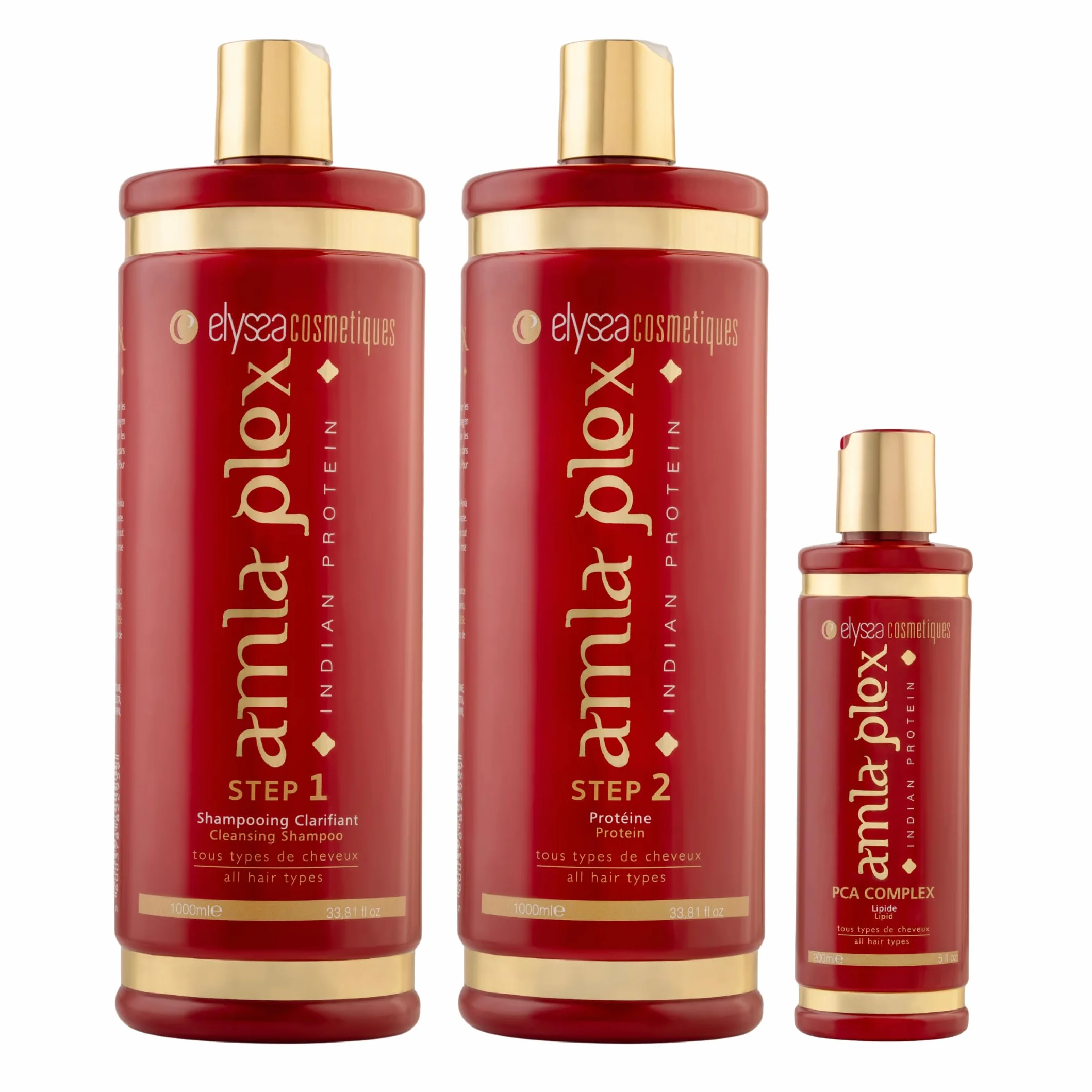 Kit Lissage Indien Amla Plex 2x1L + Soin Cheveux PCA 200ml Fortification Anti-Chute Nutrition Intense Cheveux Secs Ternes Fragiles