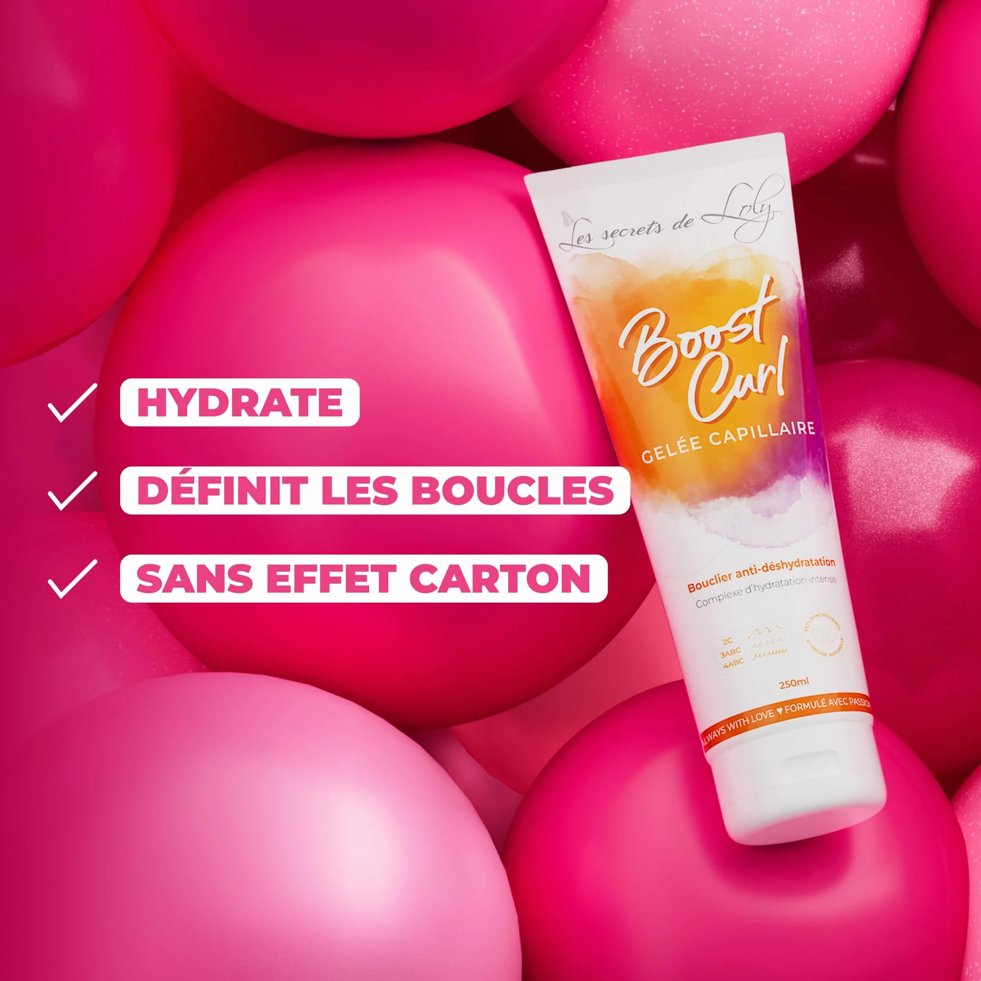 Les Secrets de Loly Boost Curl Gelée coiffante Hydratation définition boucles 250 ml