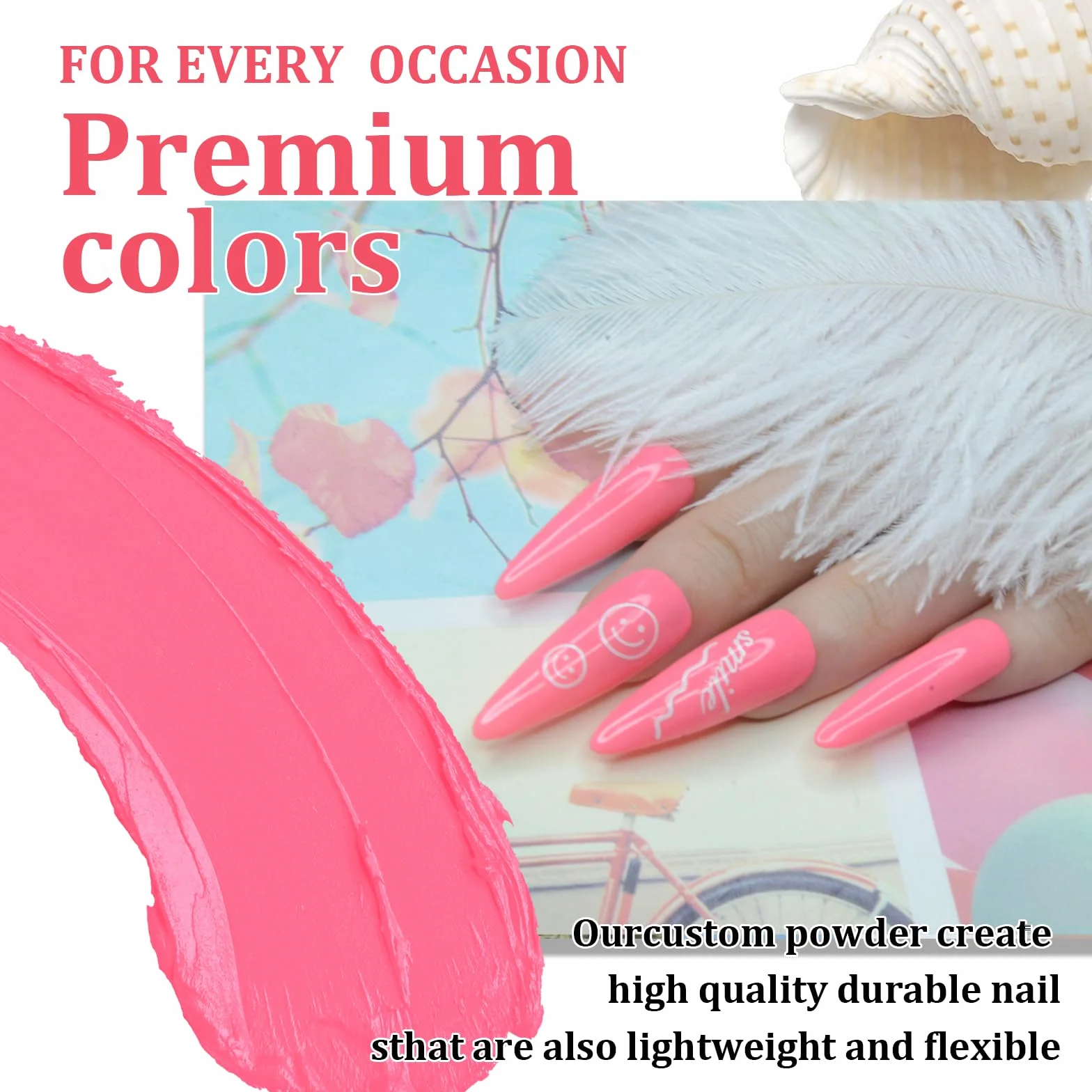 Poudre à Ongles Dipping Powder 28g Rose Manucure Kits Français Salon DIY Sans Odeur Durable