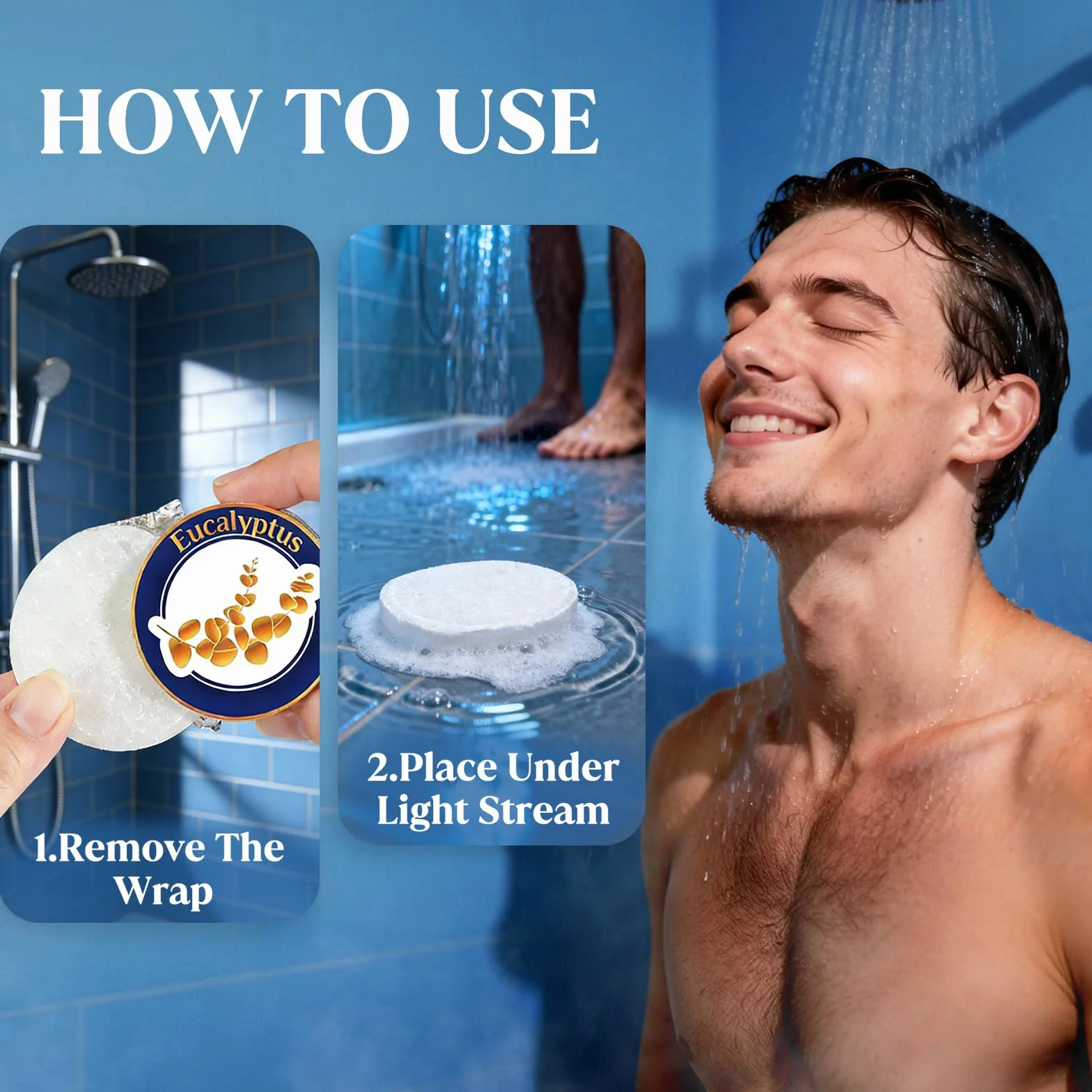 Bombes de Douche Aromathérapie pour Hommes, 8 Pièces Cadeau Fête des Pères