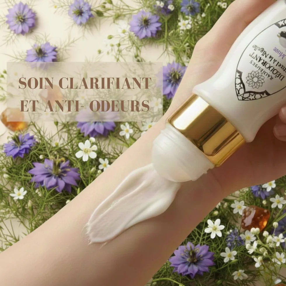 Déodorant Artisanal Musc en Verre Nigelle Musc Crème Figue de Barbarie 100% Naturel Fait Main 60ml