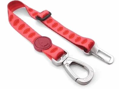 Dog ceinture de sécurité recyclé rouge à lèvres rose