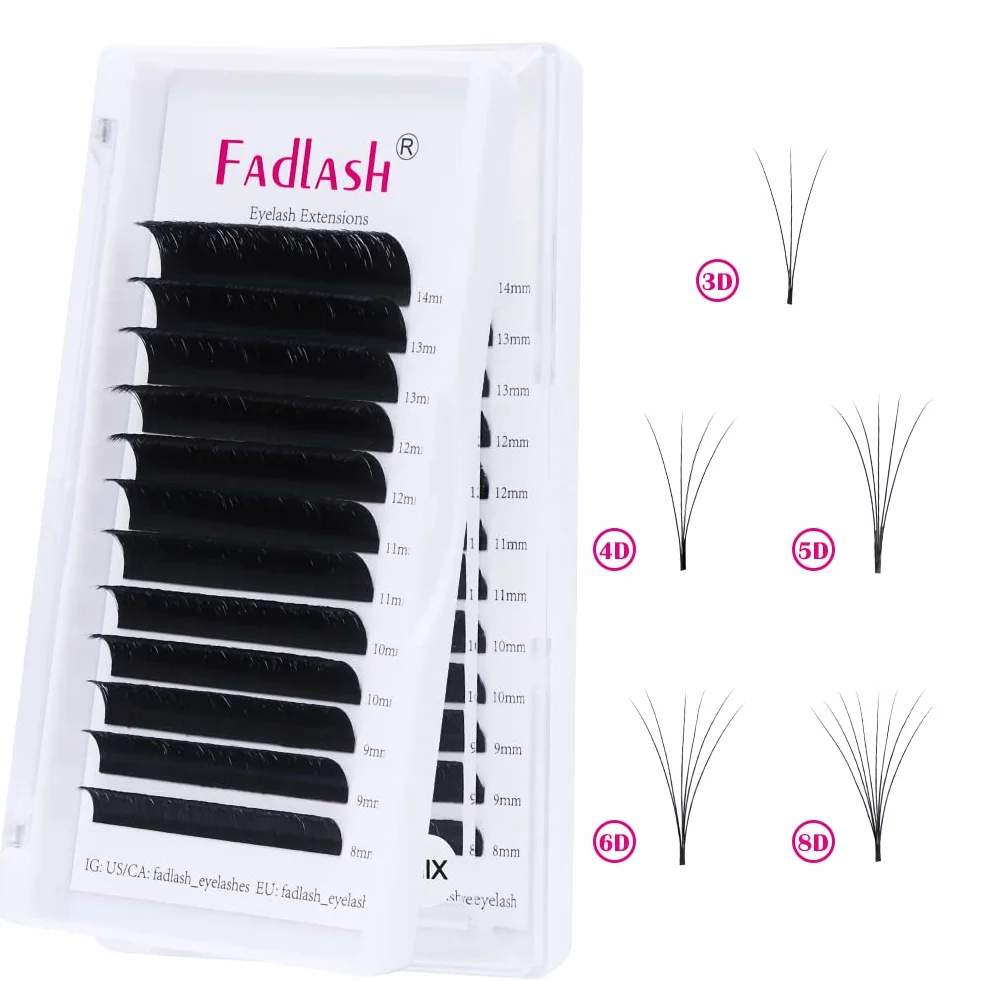 FADLASH Extension Cils Soie Volume Russe 0.07-CC Curl 8-14mm Easy Fanning