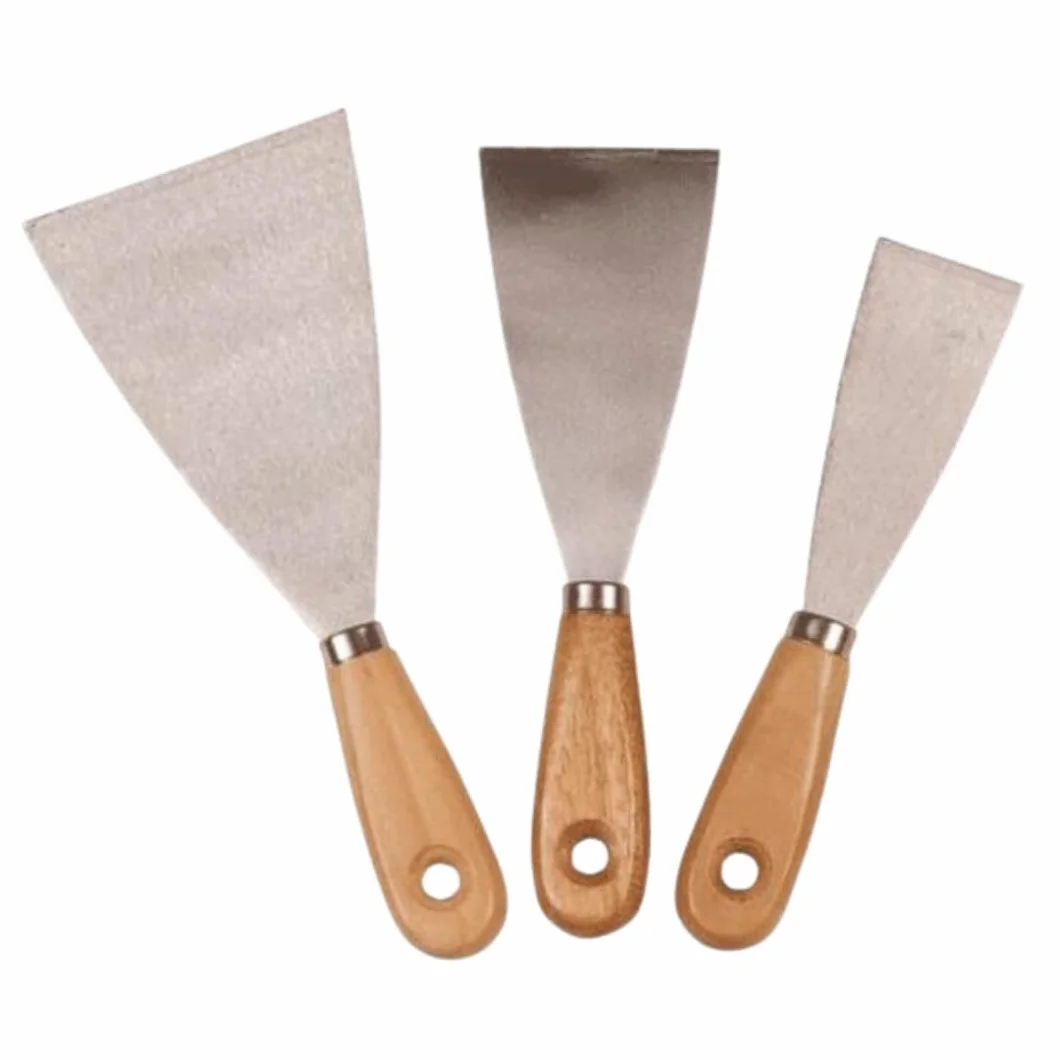 Spatules de Bricolage Acier au Carbone Manche en Bois Lot de 3 Pièces