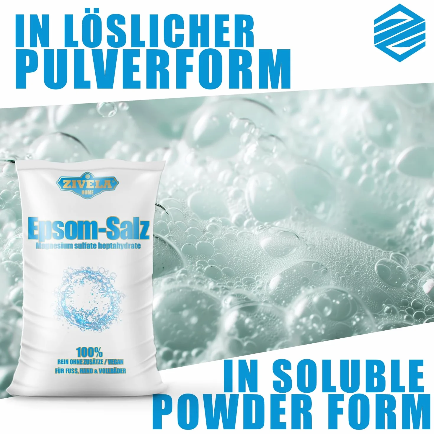 Sel de bain 5 kg - Sulfate de magnésium qualité pharmaceutique pur - Relaxation musculaire, soin de la peau - Blanc