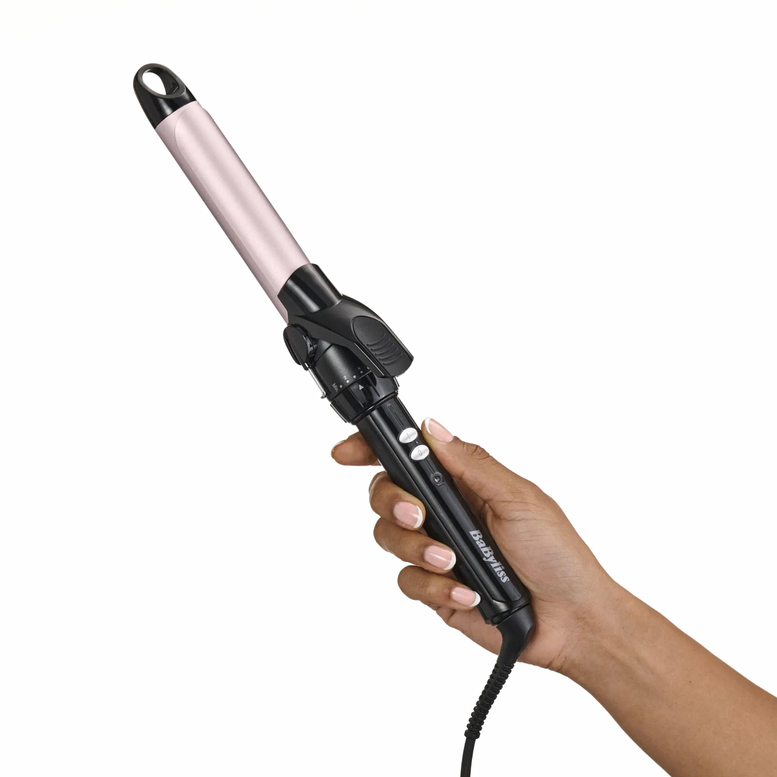 BaByliss C325E Boucleur à pince 25 mm Curling Tong Professionnel Noir et Rose