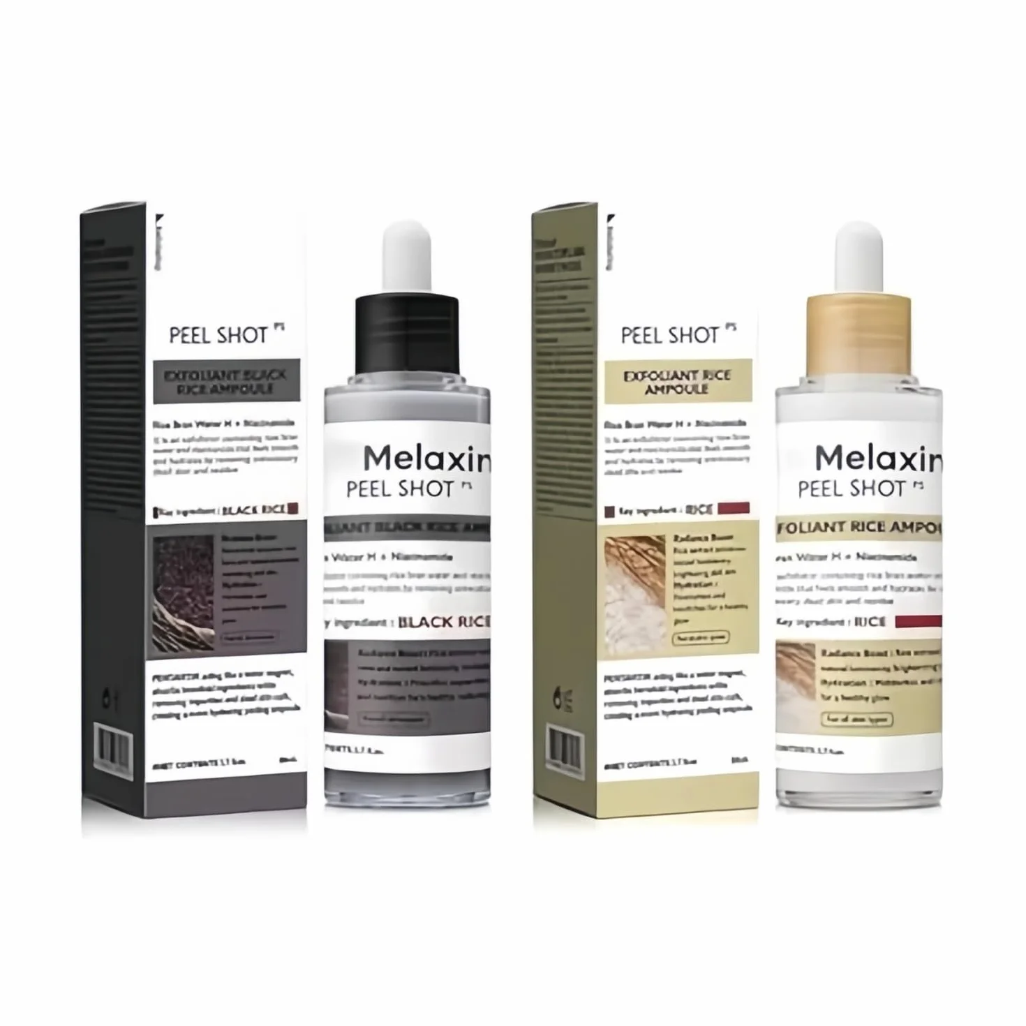 Lumeva Peel Shot Facial Exfoliating Serum-Black & White Rice Exfoliating Serum