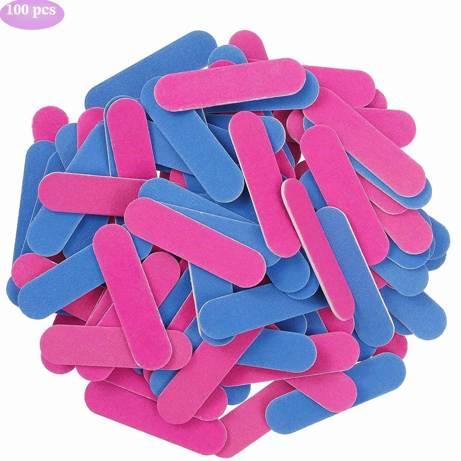 Limes à Ongles 180/240 100Pcs, Emery Boards, Lime Double Face Jetable pour Manucure