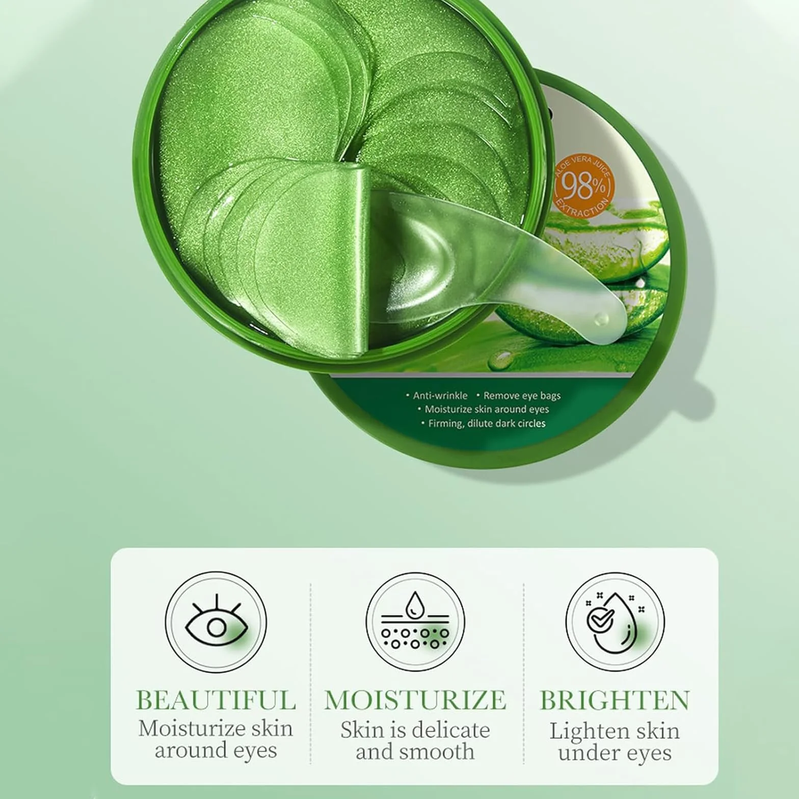 Aloe Vera Patch Yeux Anti Cernes Hydratant Anti-âge 60 Pièces
