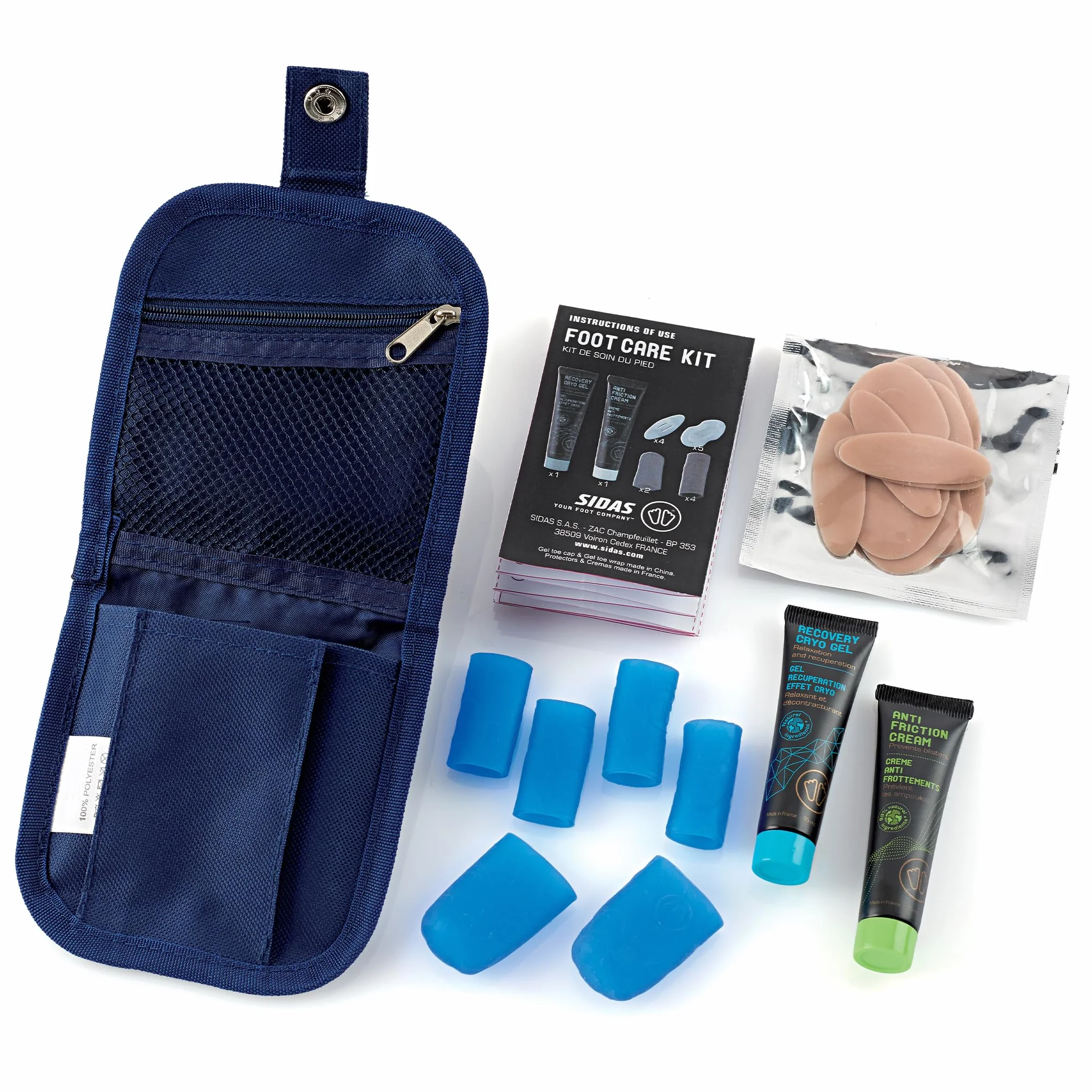 Sidas Footcare Kit, Kit de Protections pour Les Pieds, Protège et Soulage Les Pieds, crème en Gel, Anti-frottements, Taille S/M