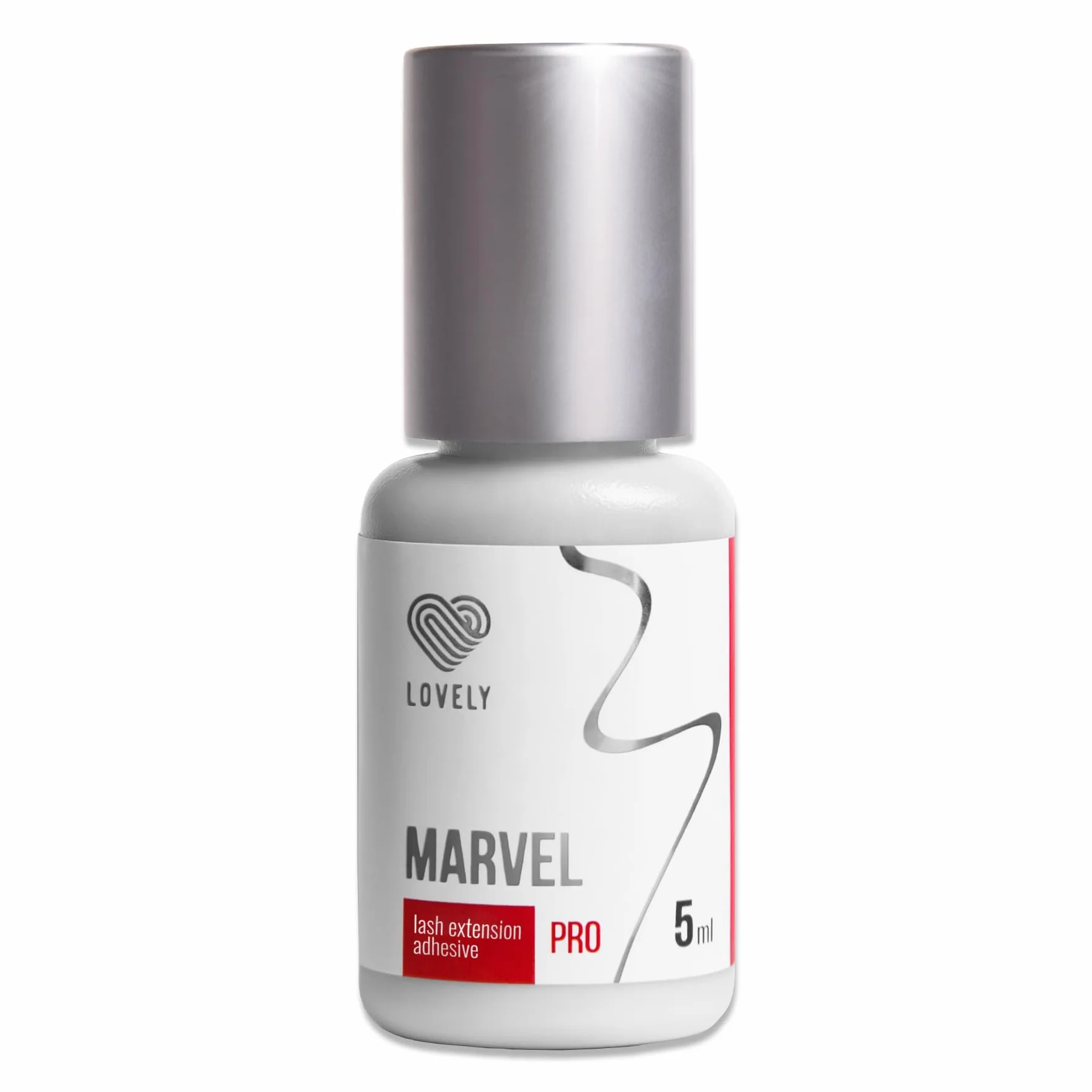 LOVELY colle pour cils MARVEL (5ml, couleur : NOIR) colle rapide, temps de séchage : 1 seconde, 8 semaines d'adhérence, faible dégagement de vapeur, pour des extensions de cils professionnelles