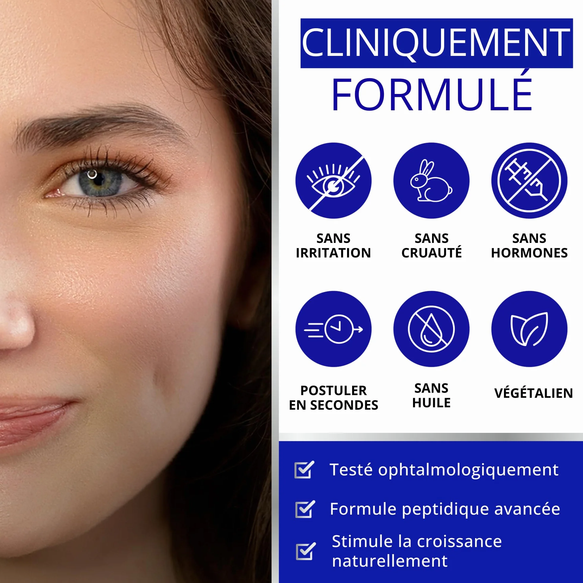 SERUM SOURCILS POUSSE FORMULE AVANCEE DERMAWORKS - Alternative Huile Ricin Maquillage Semi-Permanent Sourcils Fournis Epais 60 Jours